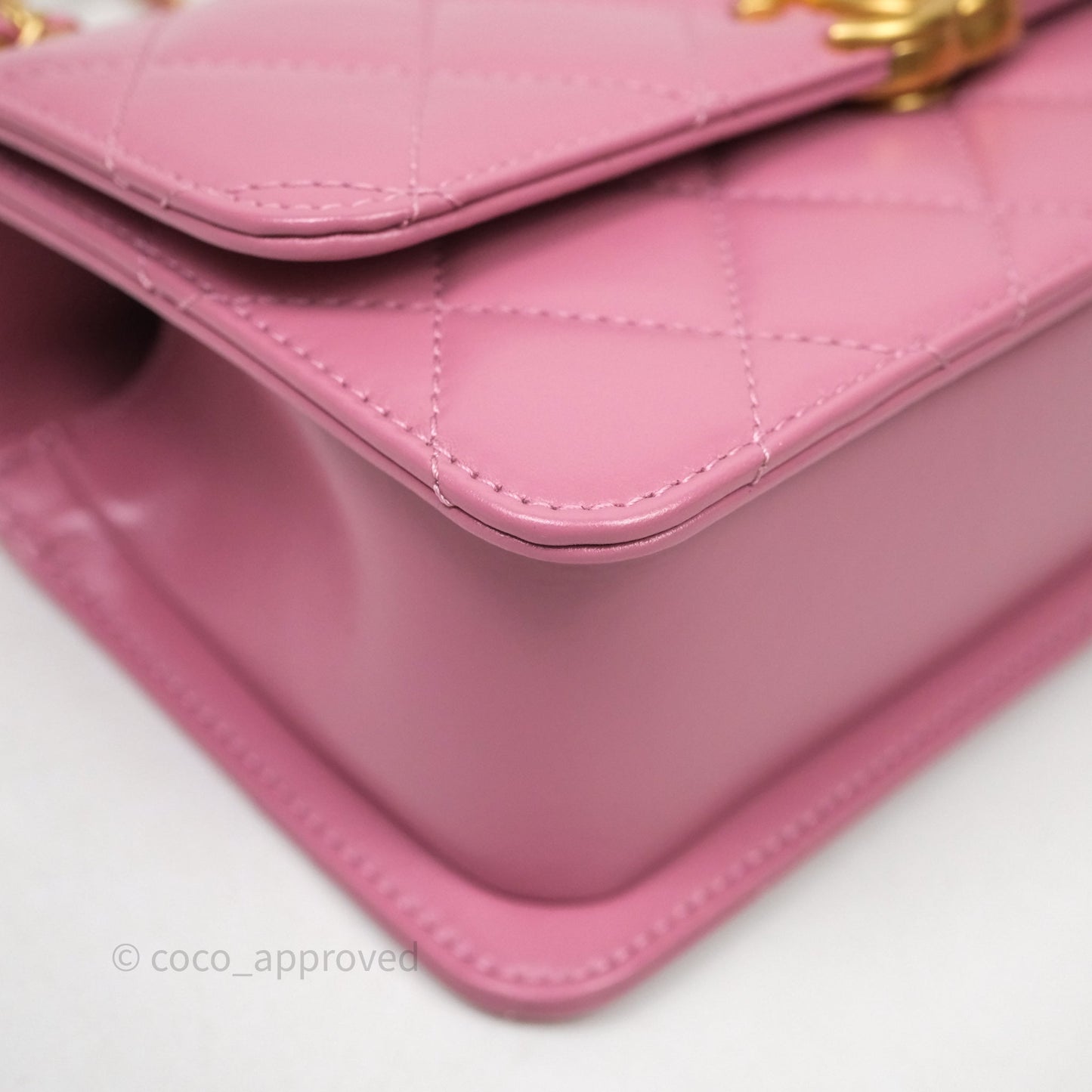 Chanel Quilted Mini Perfect Fit Adjustable Pink Calfskin Gold Hardware