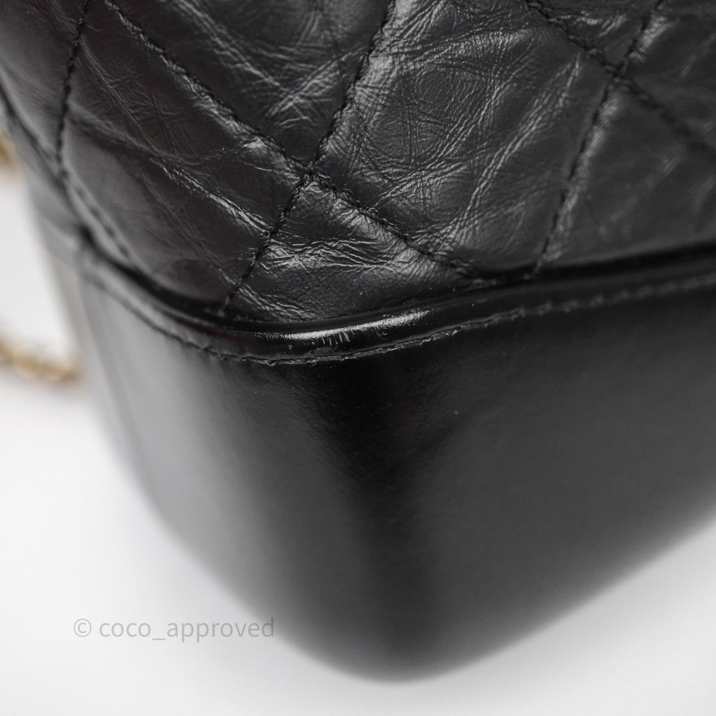 Chanel Small Gabrielle Backpack Quilted Black Aged Calfskin