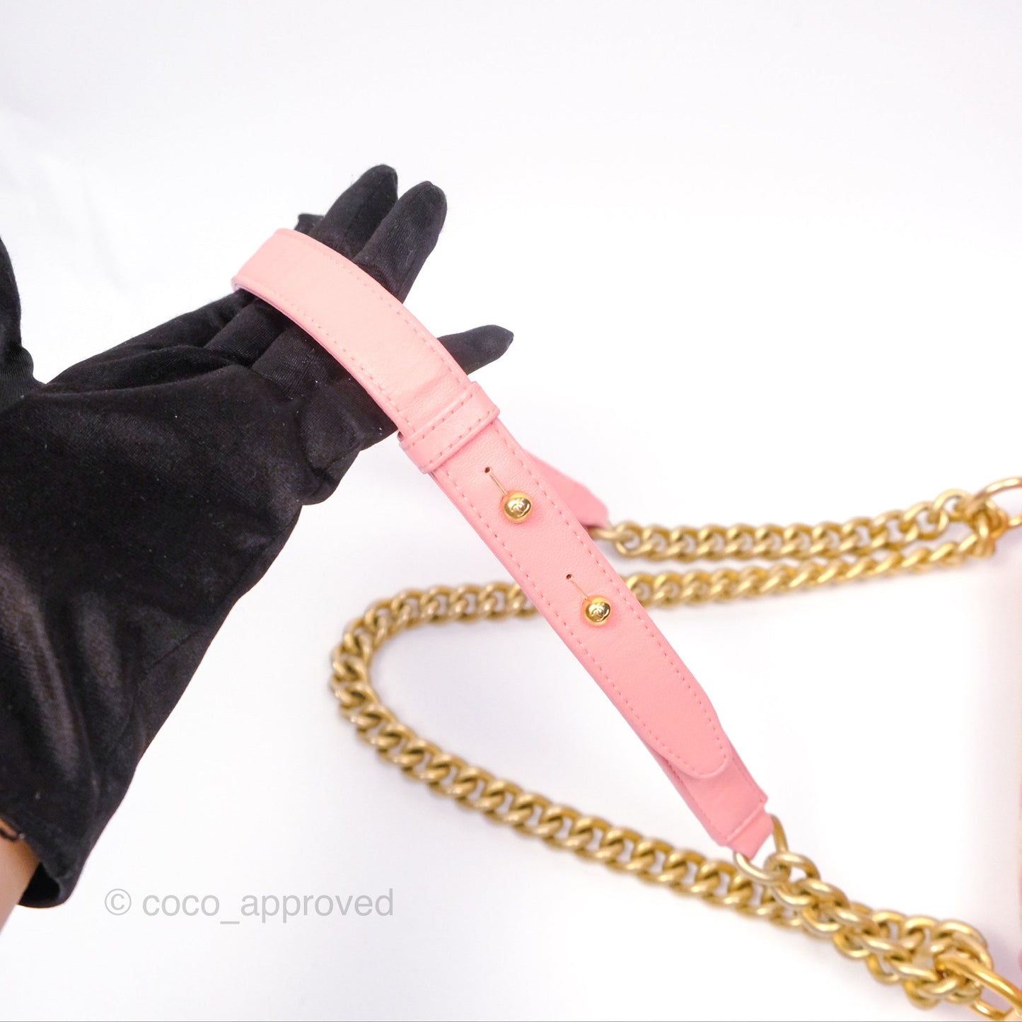Chanel Small Boy Chevron Fabric Braided Pink Aged Gold Hardware