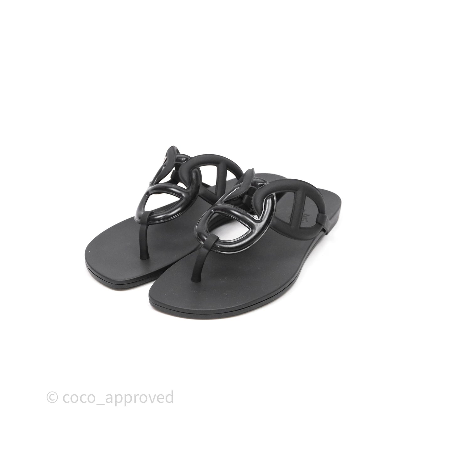 Hermes Egerie Sandals Black Size 37