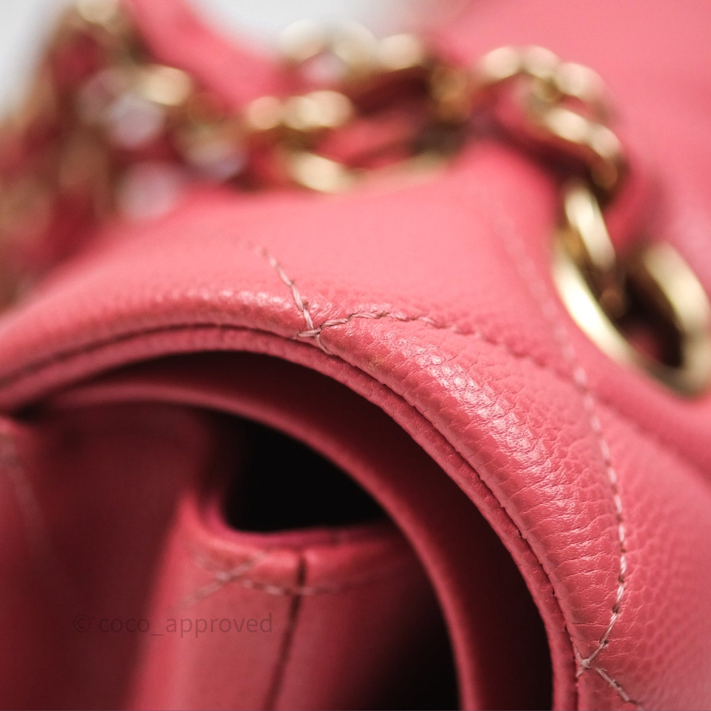 Chanel Classic M/L Medium Flap Quilted Pink Caviar Gold Hardware