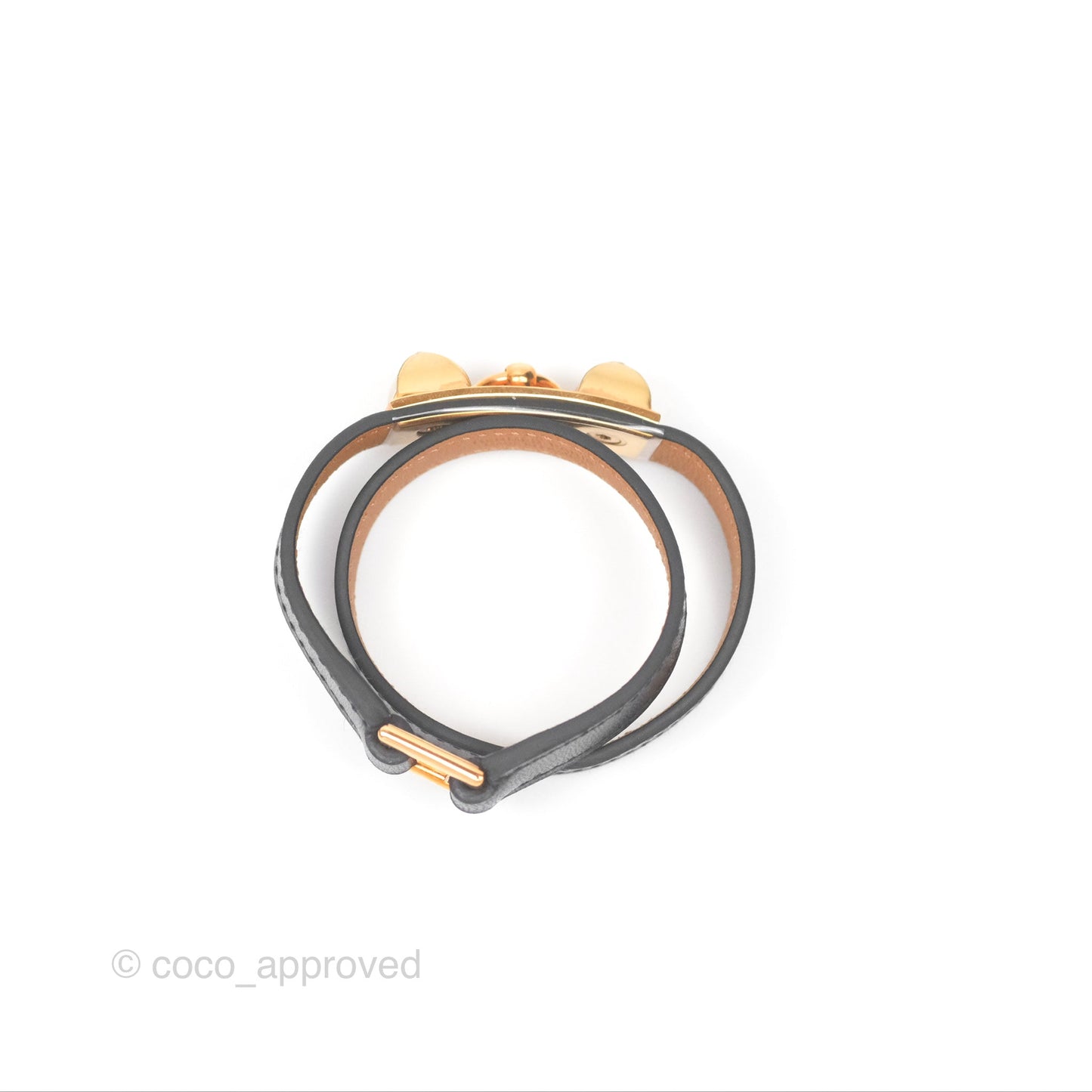 Hermès Rivale Double Tour Bracelet Black Box Leather Gold Hardware