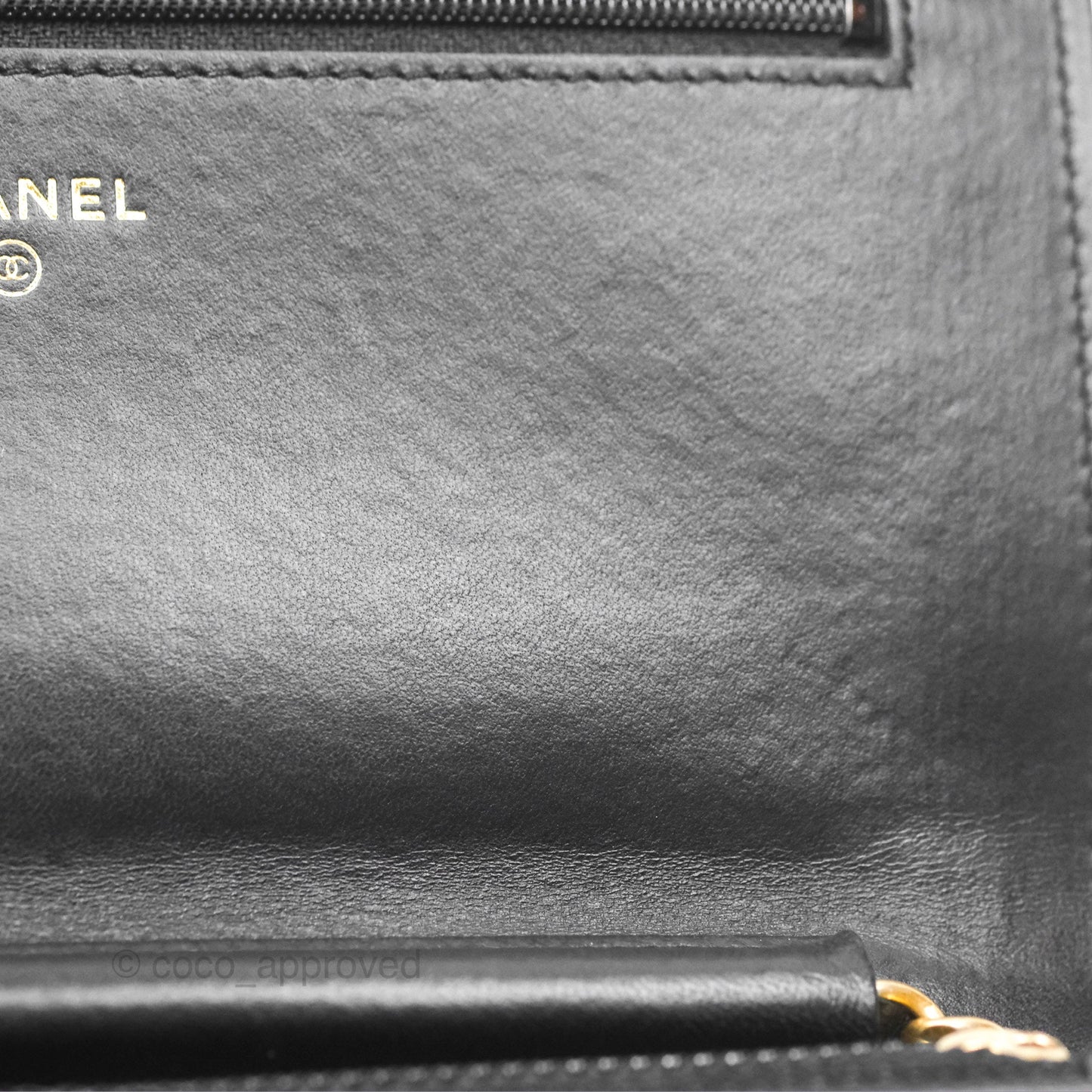 Chanel Quilted Boy Wallet on Chain WOC Black Calfskin Aged Gold Hardware