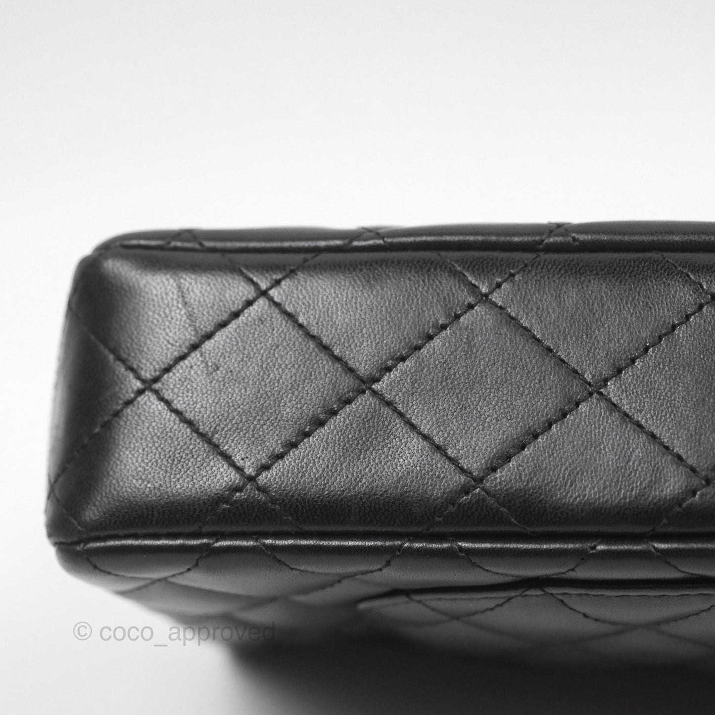 Chanel Quilted East West Flap Bag Black Lambskin Gold Hardware