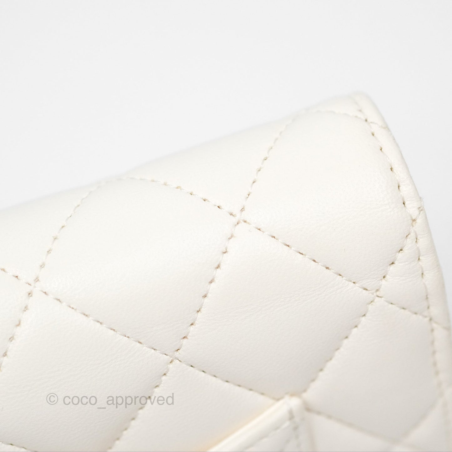 Chanel Quilted Wallet on Chain WOC Coco Heart Chain White Lambskin Aged Gold Hardware 22K