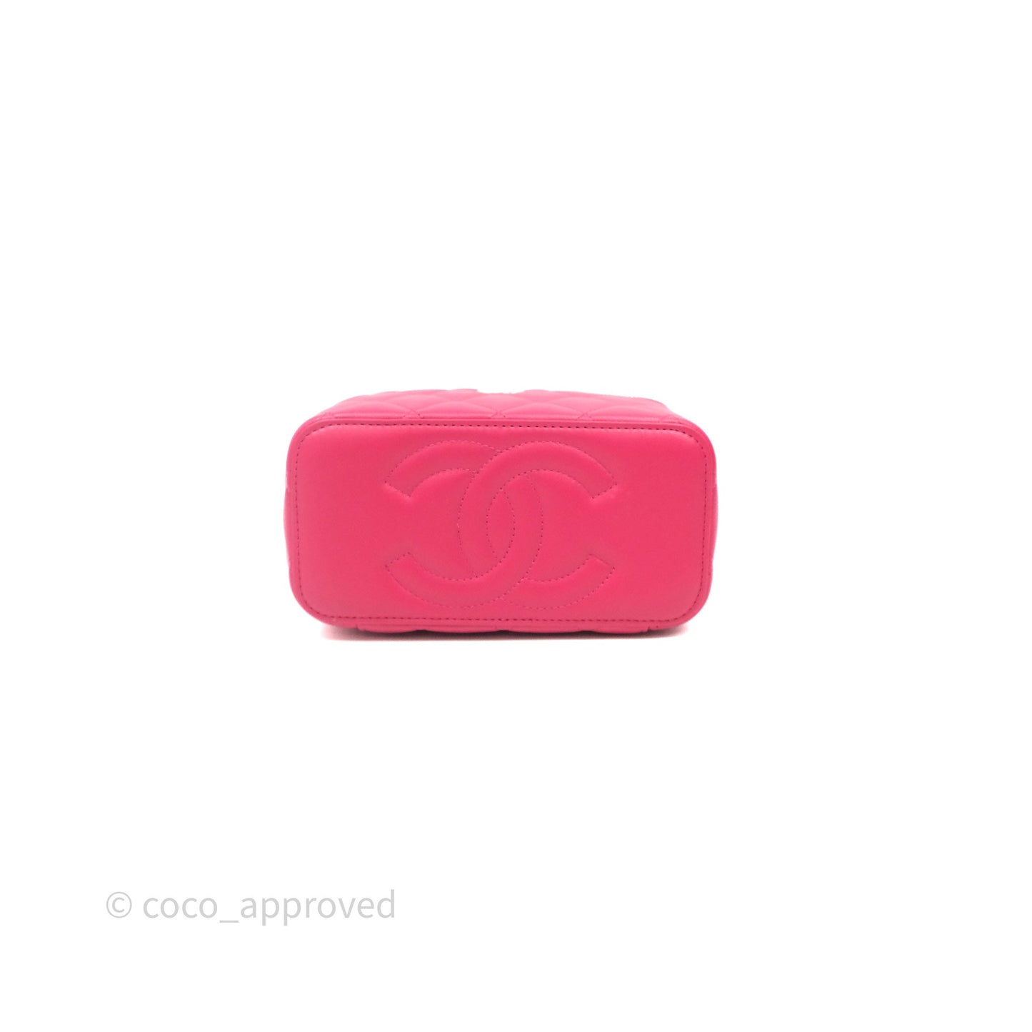 Chanel Vanity Rectangular Top Handle Pink Lambskin Gold Hardware