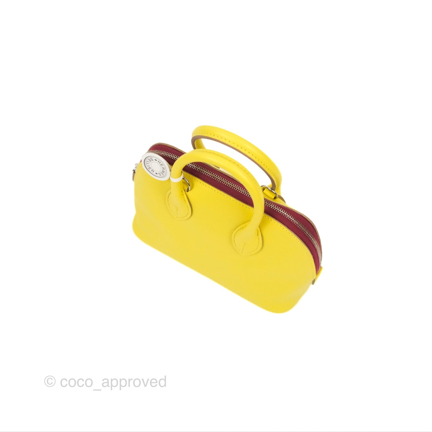 Hermès Bolide Mini 1923 Lime/Rouge H Evercolor Palladium Hardware