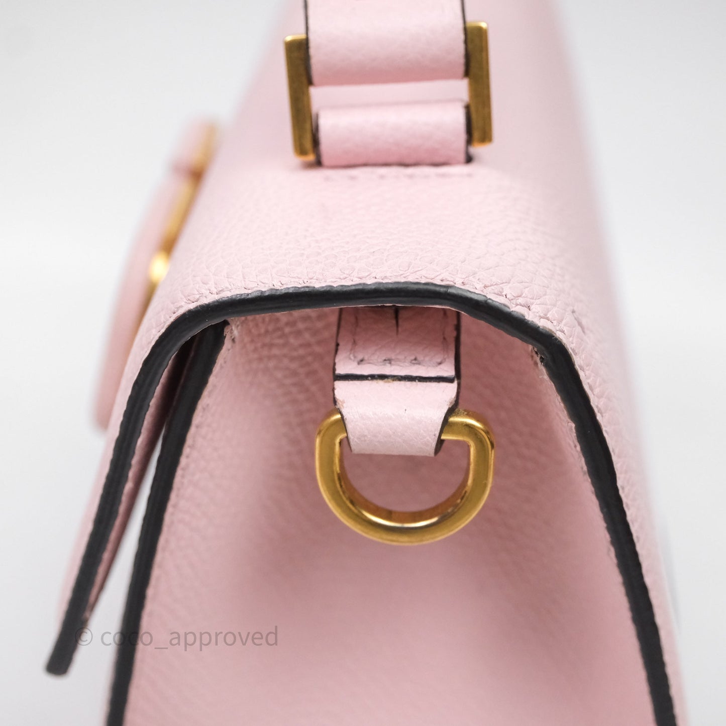 Valentino Garavani Small Vsling Grainy Calfskin Bag Light Pink Aged Gold Hardware