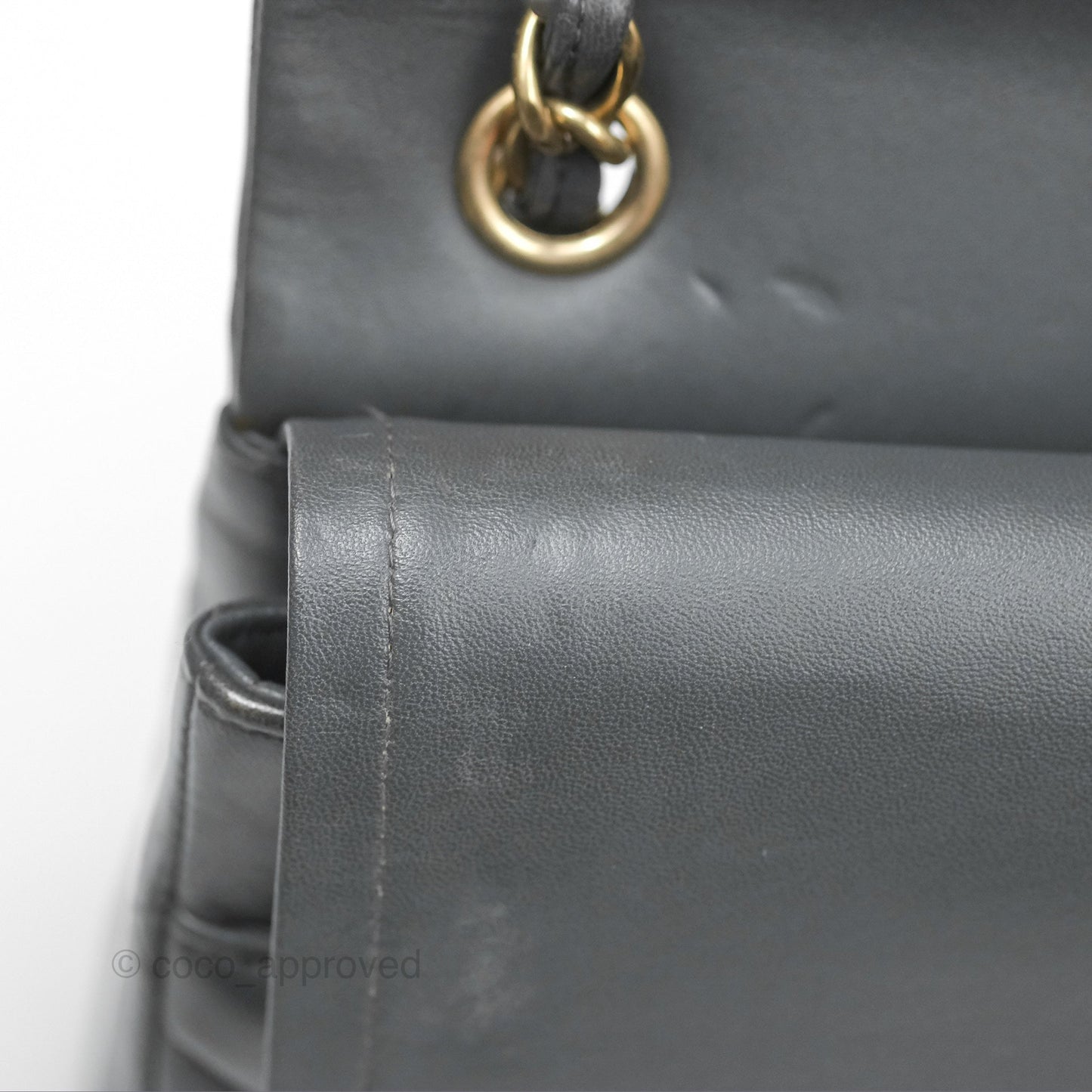 Chanel Jumbo Double Flap Dark Grey Lambskin Brushed Gold Hardware⁣⁣