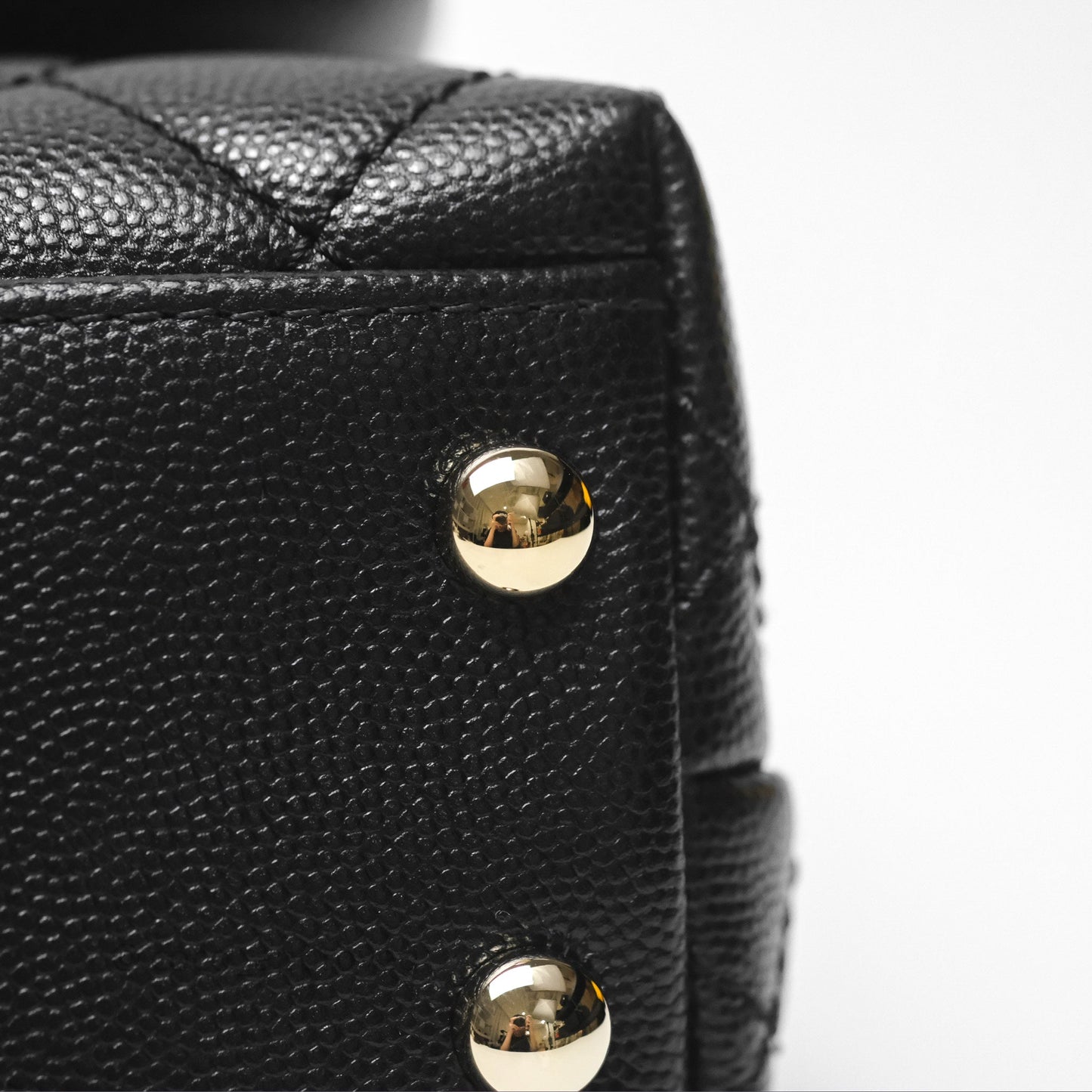 Chanel Mini Coco Handle Quilted Black Caviar Gold Hardware