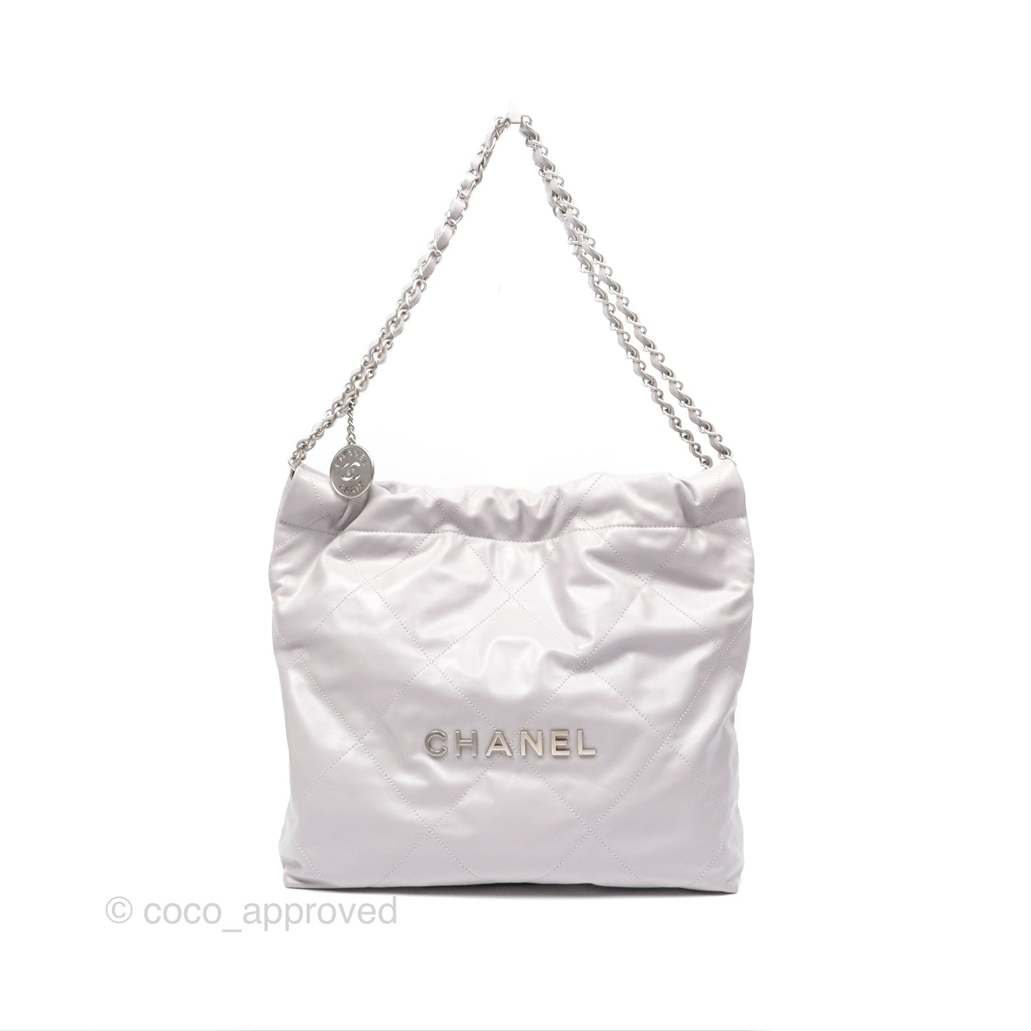 Chanel 22 Small Grey Aged Calfskin Matte Silver Hardware
