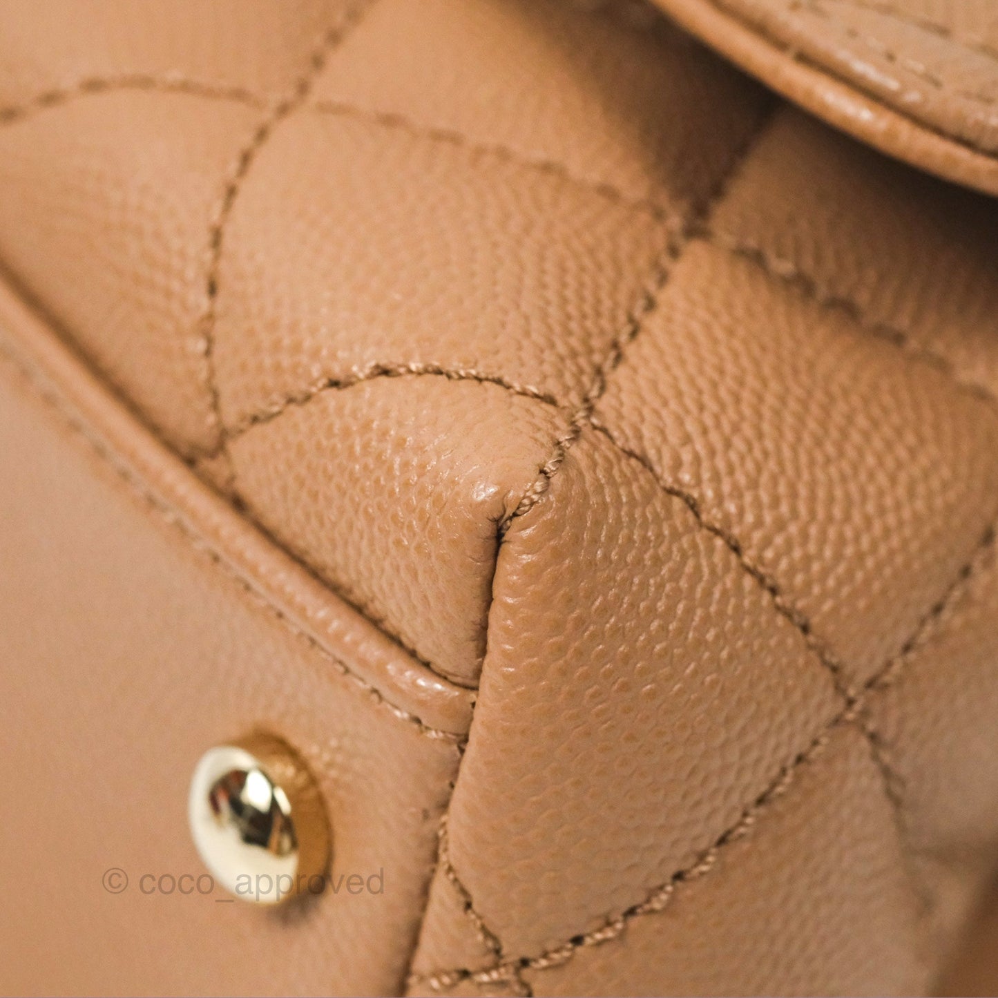 Chanel Mini Coco Handle Dark Beige Caviar Gold Hardware