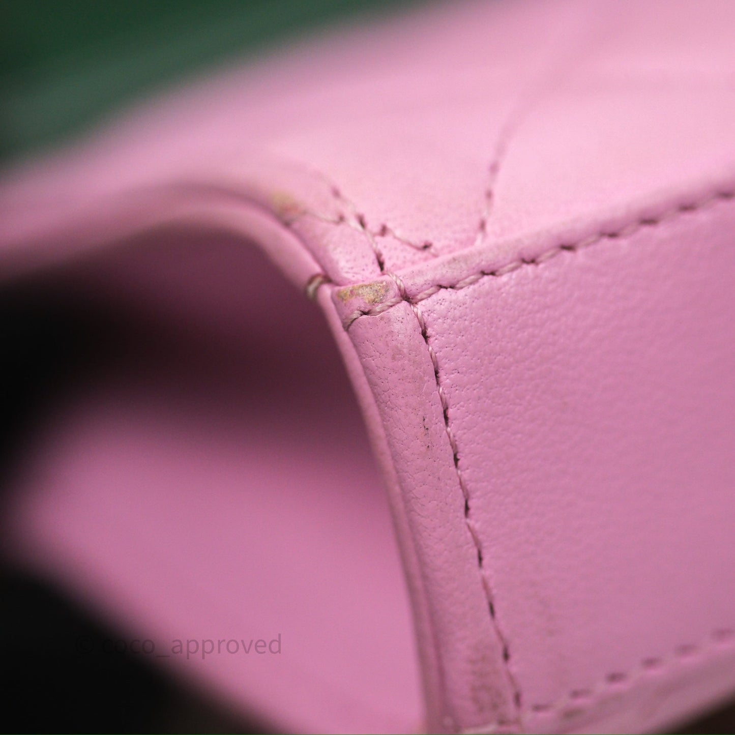 Chanel Mini Handle Clutch With Chain Pink/ Mint Lambskin Gold Hardware 23P