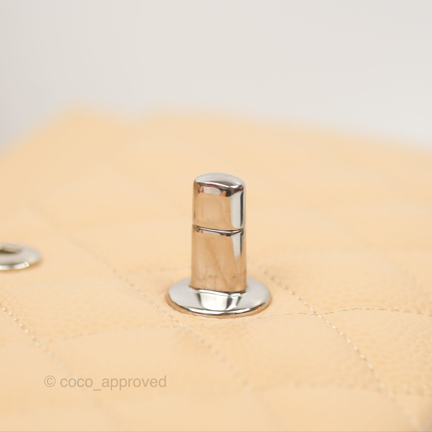 Chanel Small Classic Quilted Flap Beige Caviar Silver Hardware