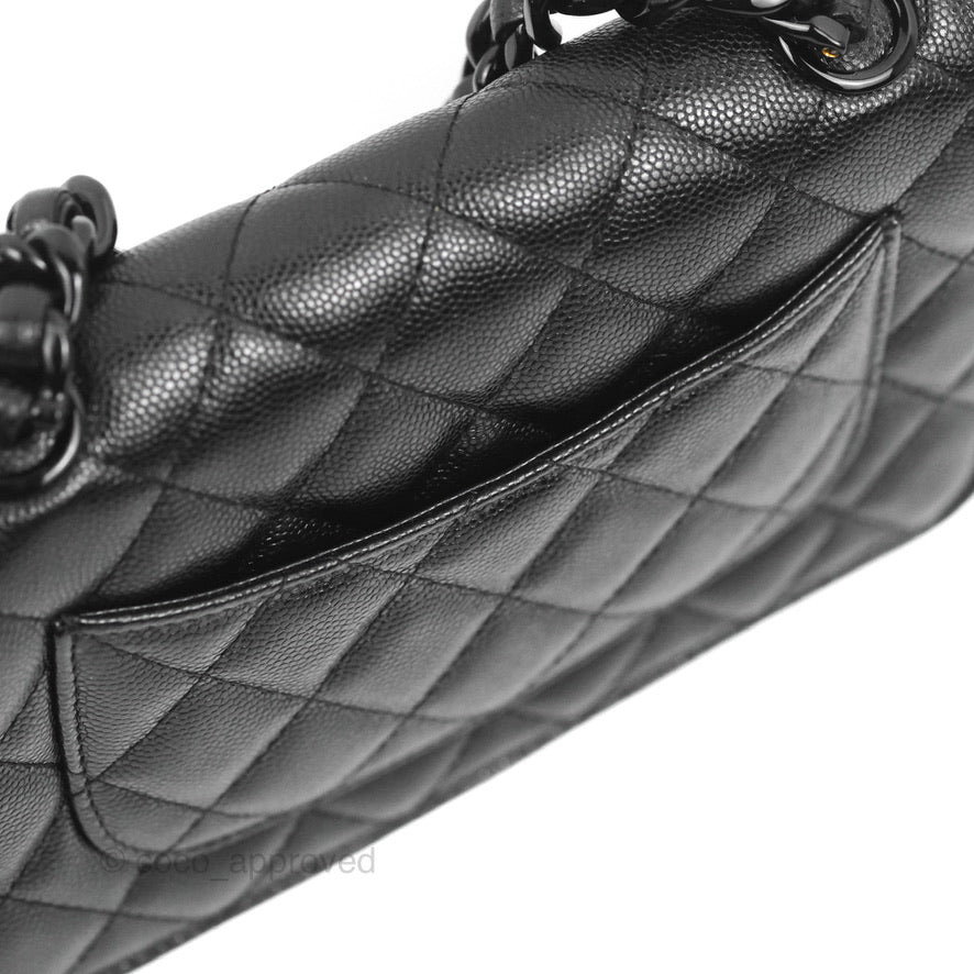 Chanel Quilted So Black Wallet on Chain WOC Caviar Incognito Hardware