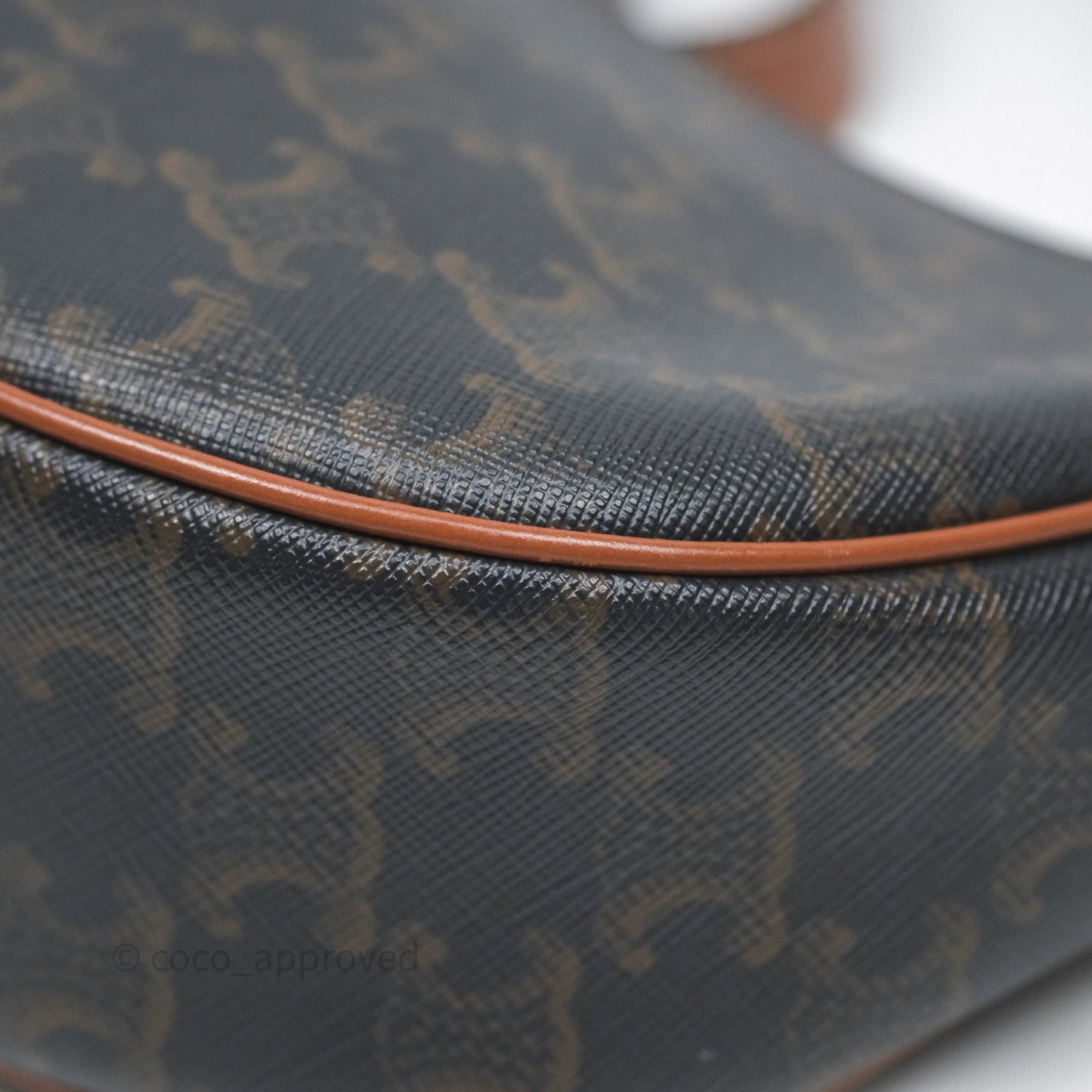 Celine Ava Bag In Triomphe Canvas Calfskin Tan