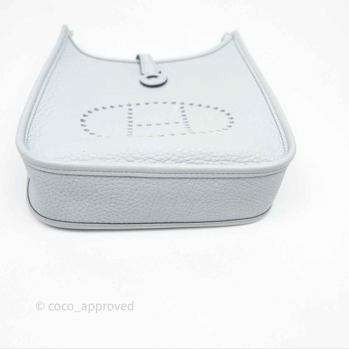 Hermès Mini Evelyne 16 Bleu Pale 08 Clemence Palladium Hardware
