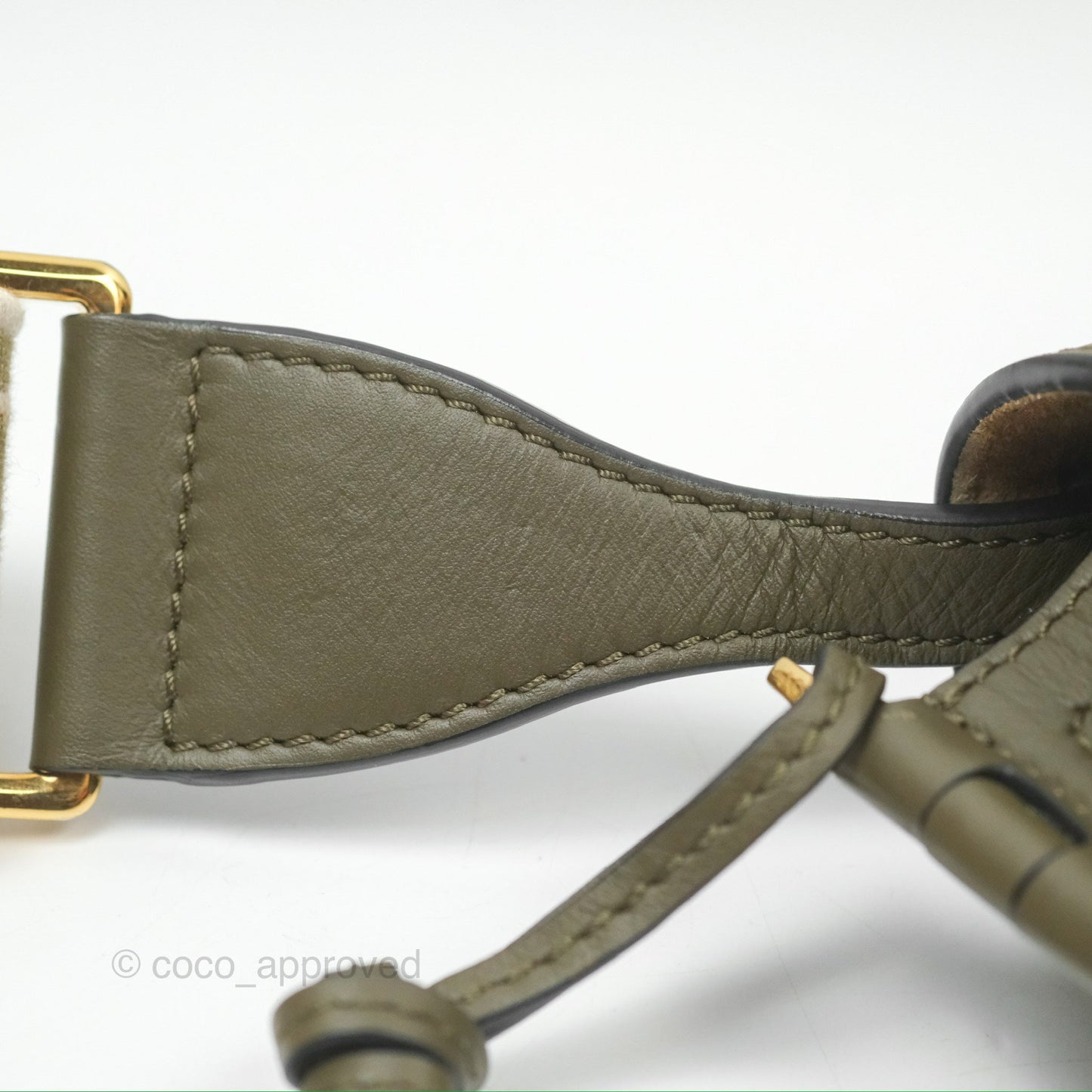 Loewe Mini Gate Dual Bag Soft Calfskin & Jacquard Strap Autumn Green