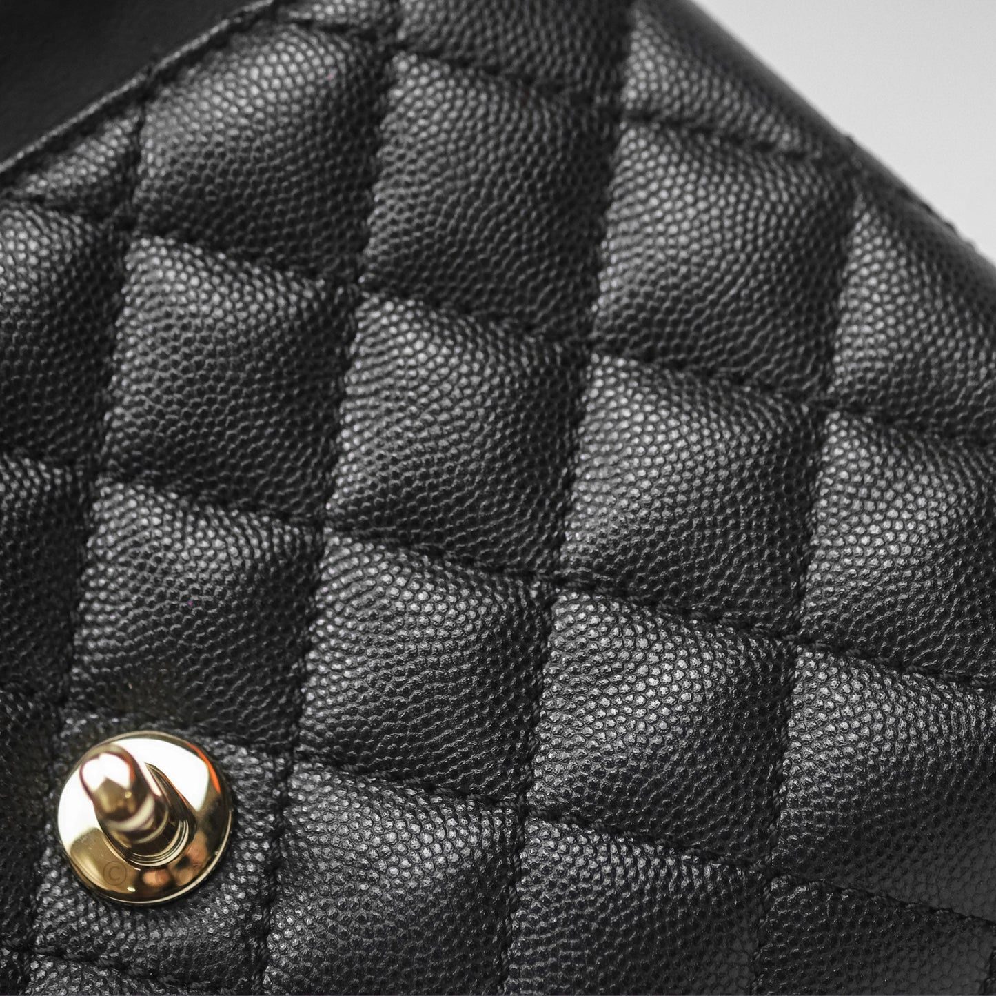 Chanel Small Coco Handle Quilted Black Caviar Gold Hardware