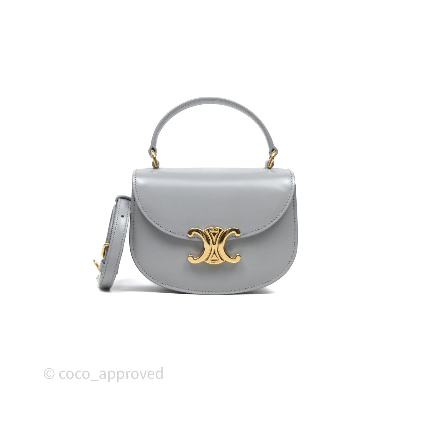 Celine Mini Besace Clea Grey Shiny Calfskin
