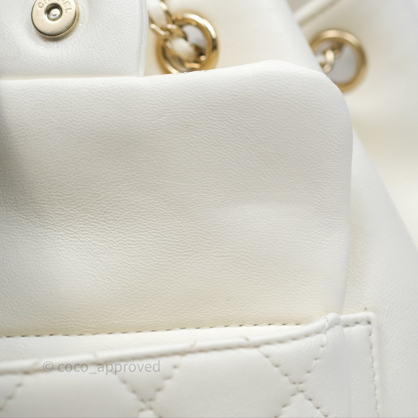 Chanel Quilted Small Duma Drawstring Backpack White Calfskin Gold Hardware