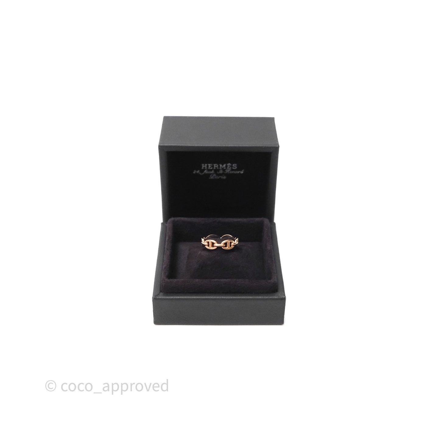 Hermès Chaine d'Ancre Enchainee Band Ring PM Rose Gold 53
