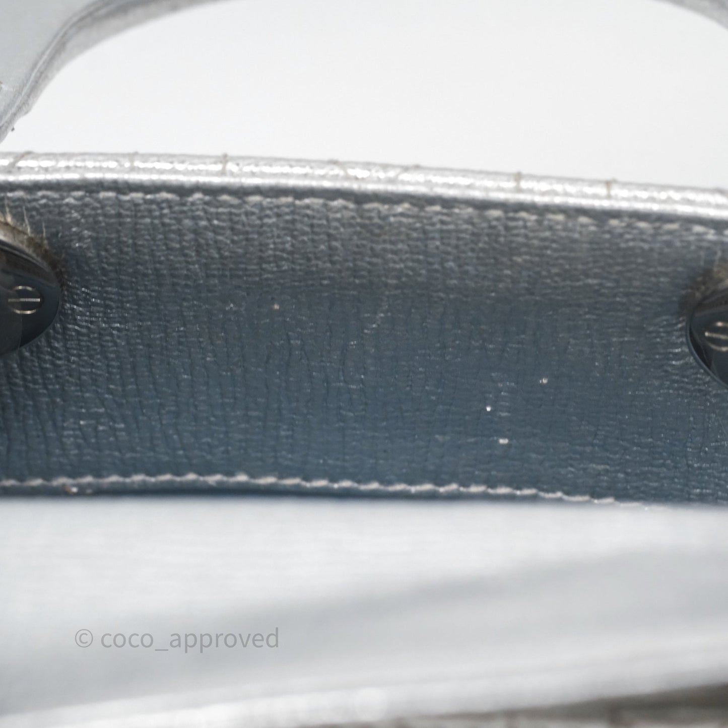 Christian Dior Small Lady Dior My ABCDior Silver Metallic Grained Calfskin Cannage