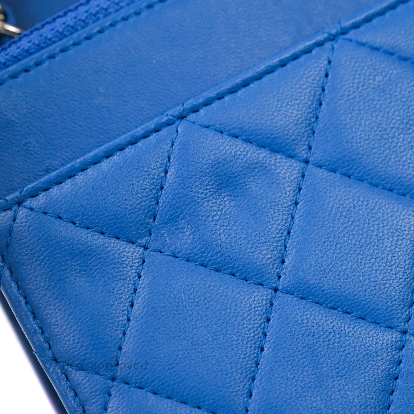 Chanel Quilted Wallet on Chain WOC Blue Lambskin Silver Hardware