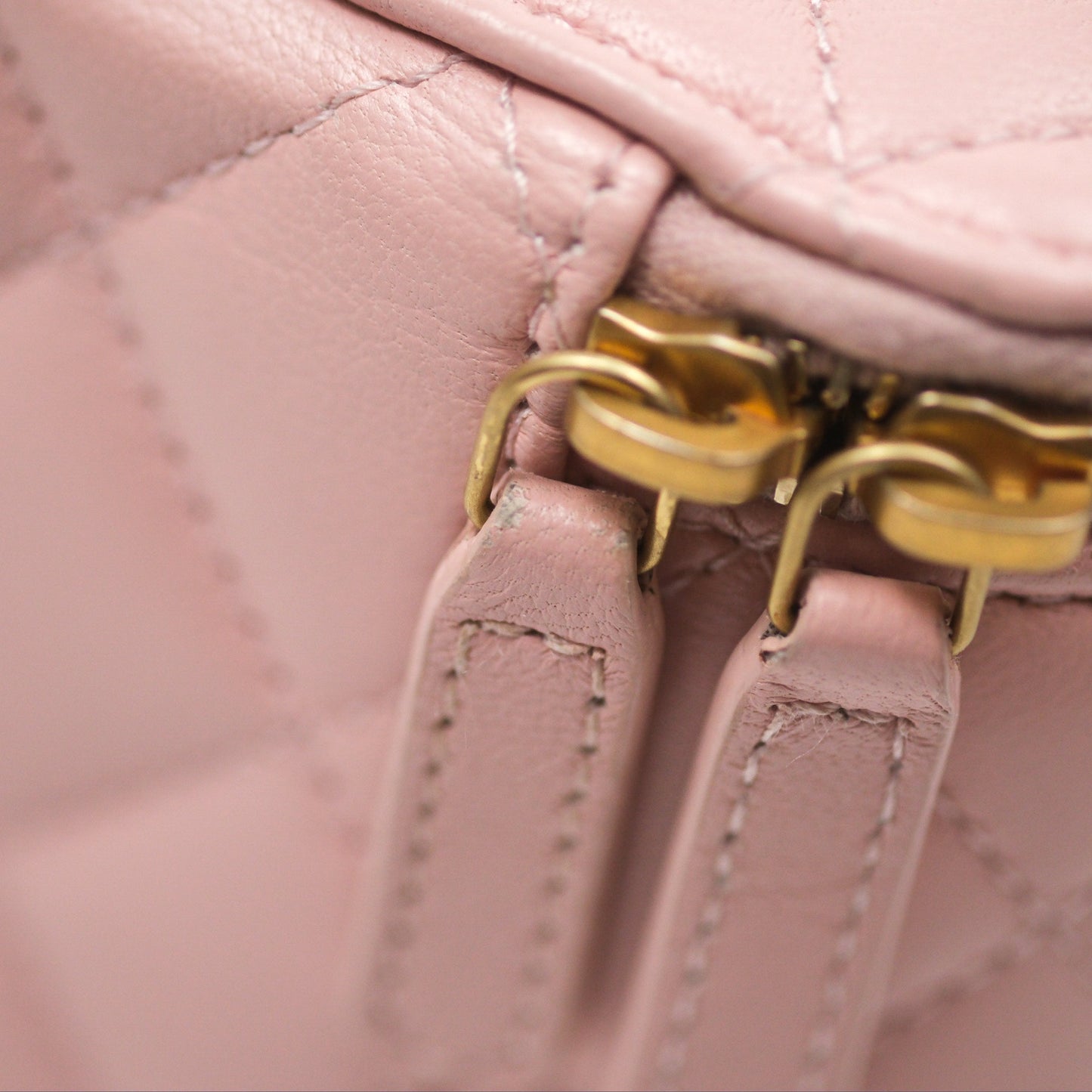 Chanel Quilted Vanity Rectangular with Camellia Adjustable Chain Pink Lambskin 23S