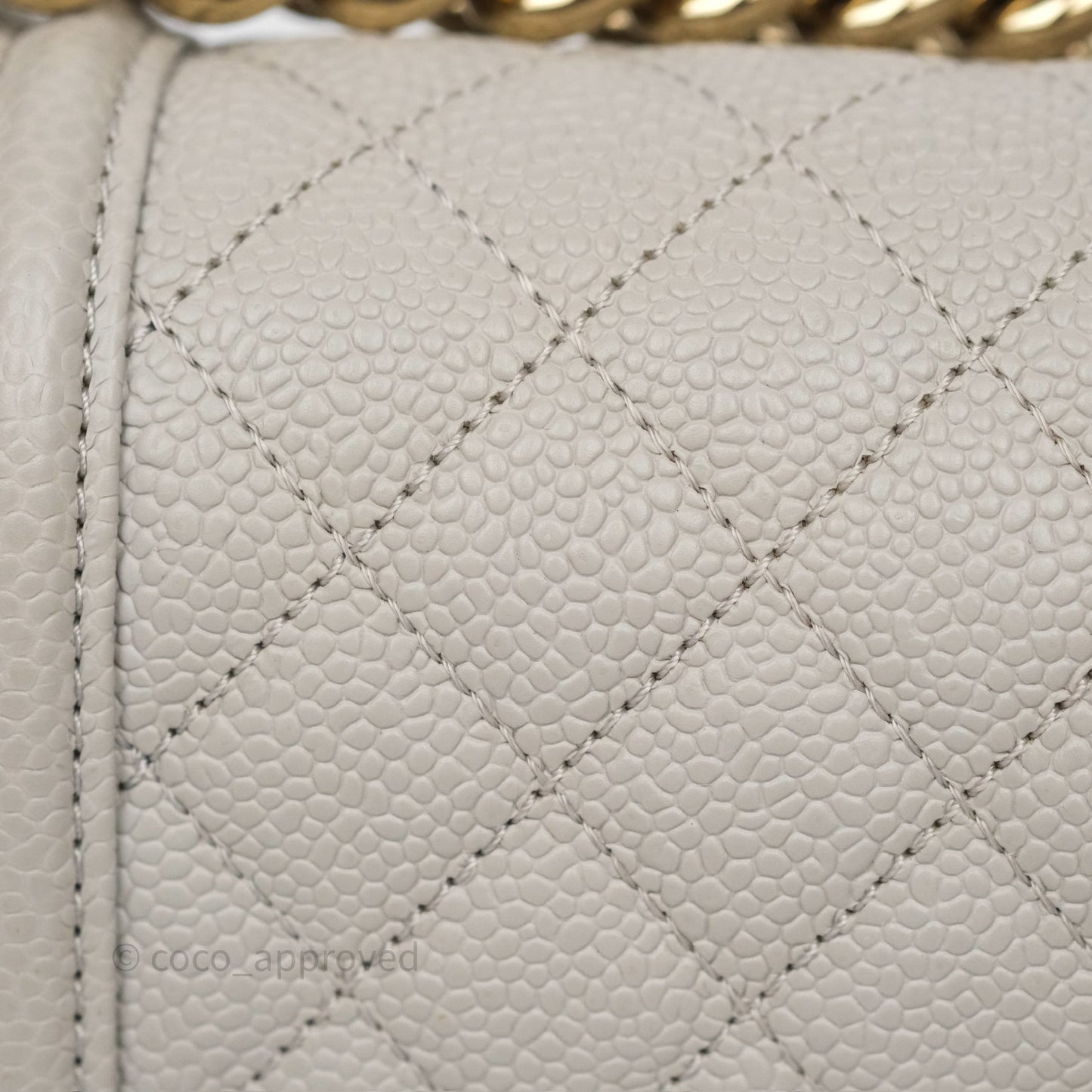 Chanel Medium Boy Quilted Grey Caviar Gold Hardware