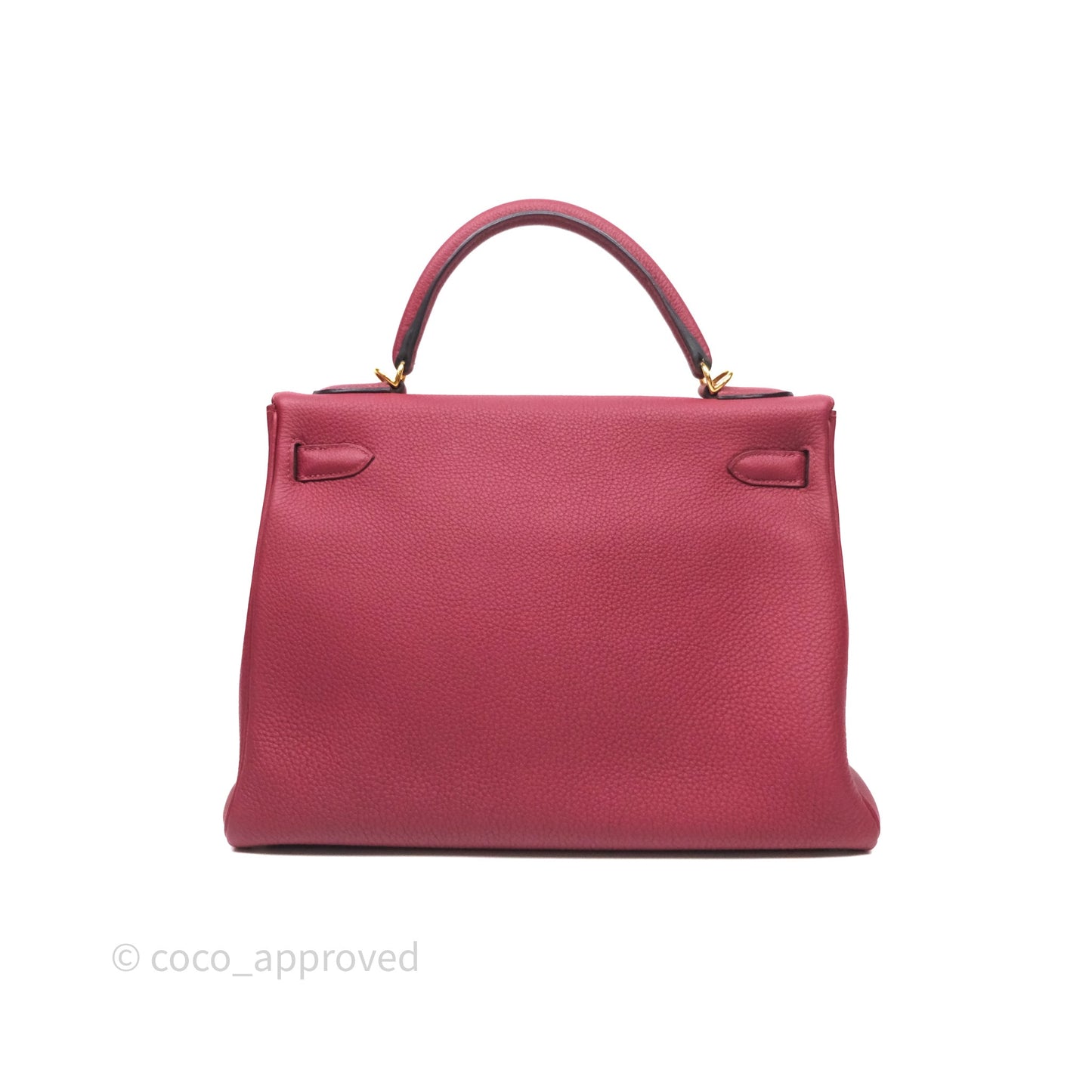 Hermès Kelly 32 Retourne Rouge Grenat K1 Togo Gold Hardware