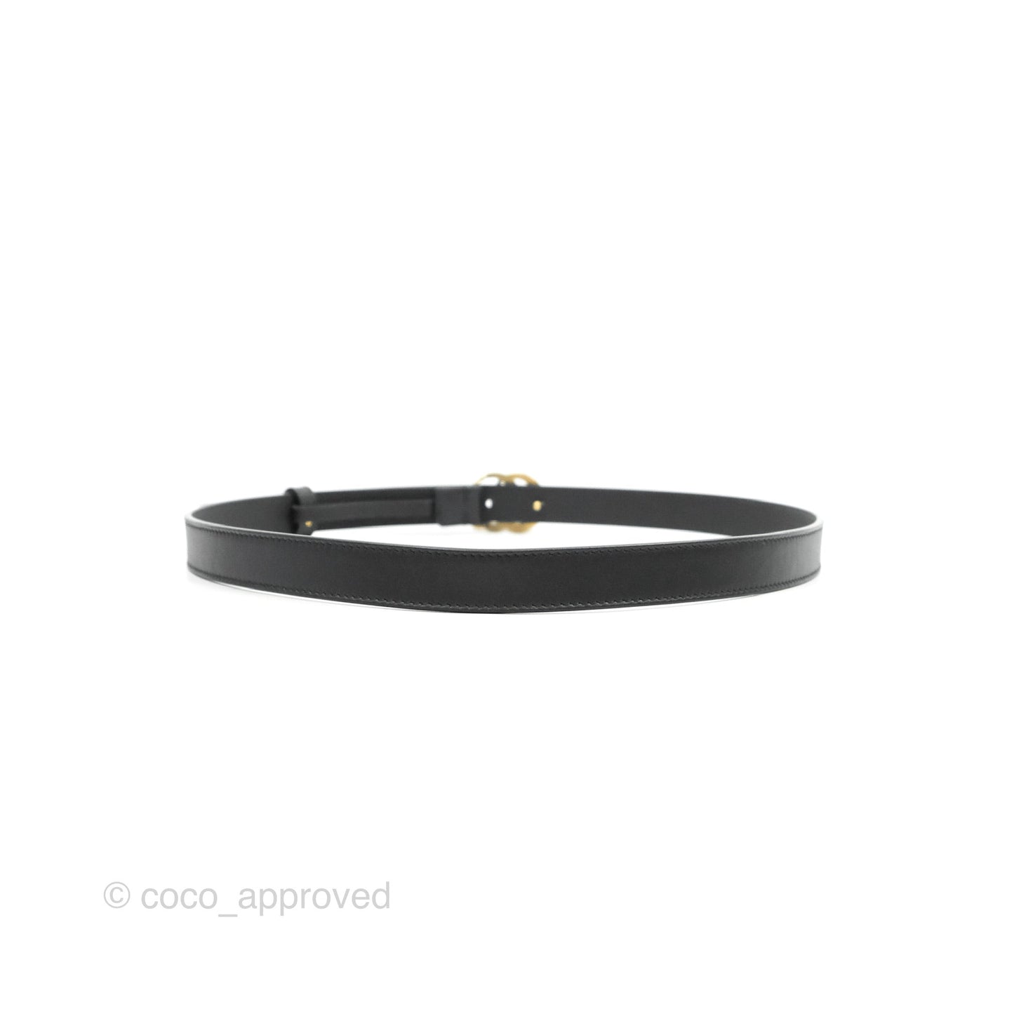 Gucci Black Calfskin Double GG 20mm Belt 80 32