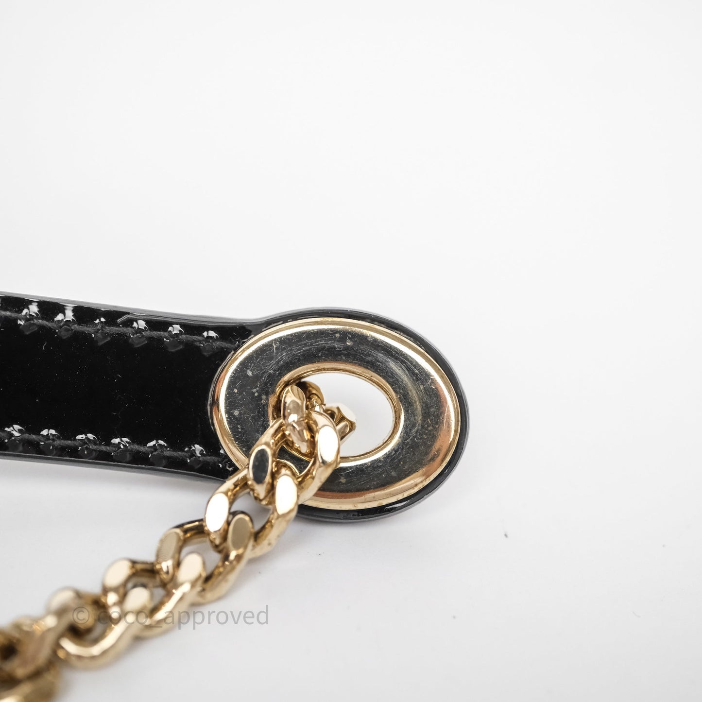 Christian Dior Mini Lady Dior Black Cannage Patent Gold Hardware