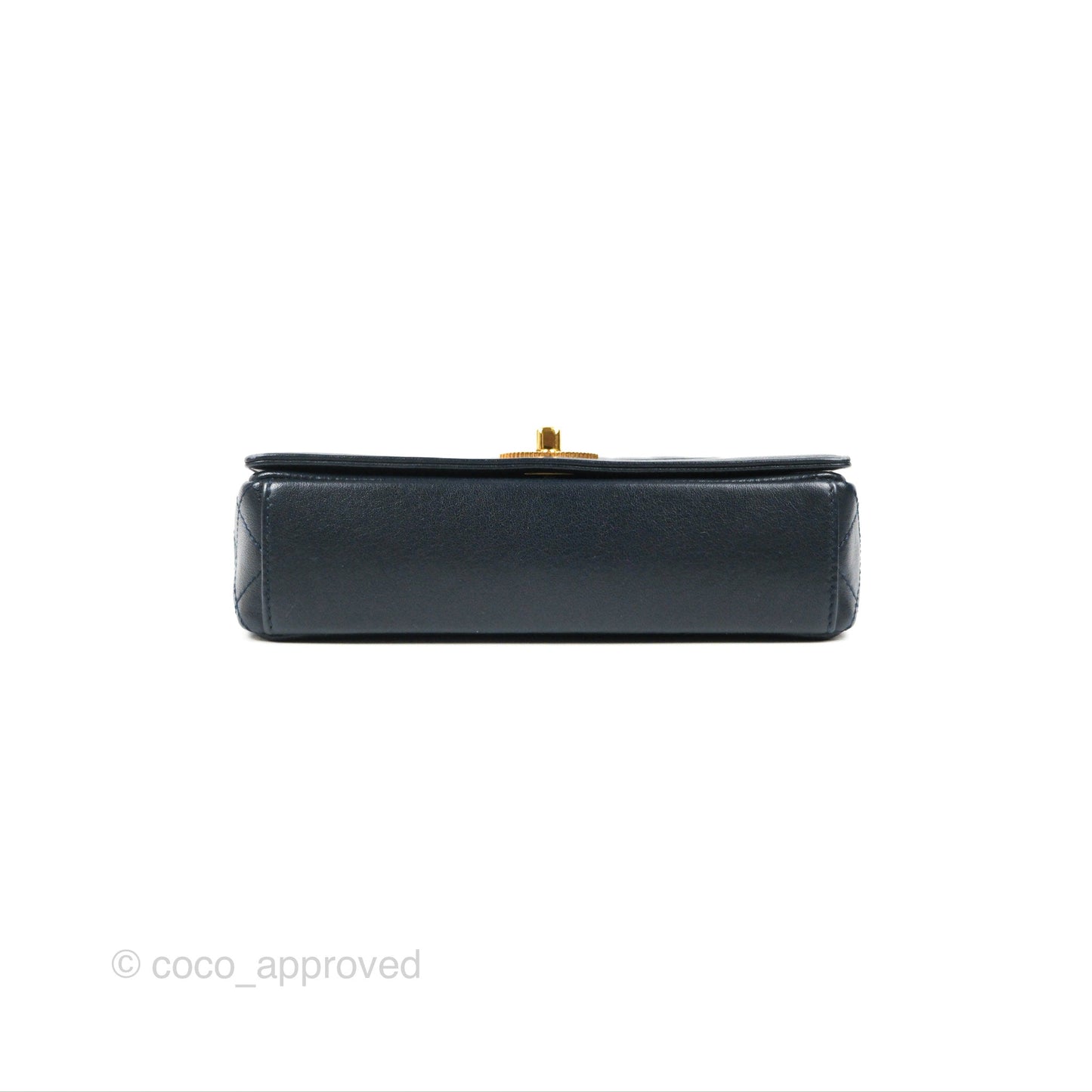 Chanel Small Vintage Mademoiselle Flap Navy Sheepskin Gold Hardware