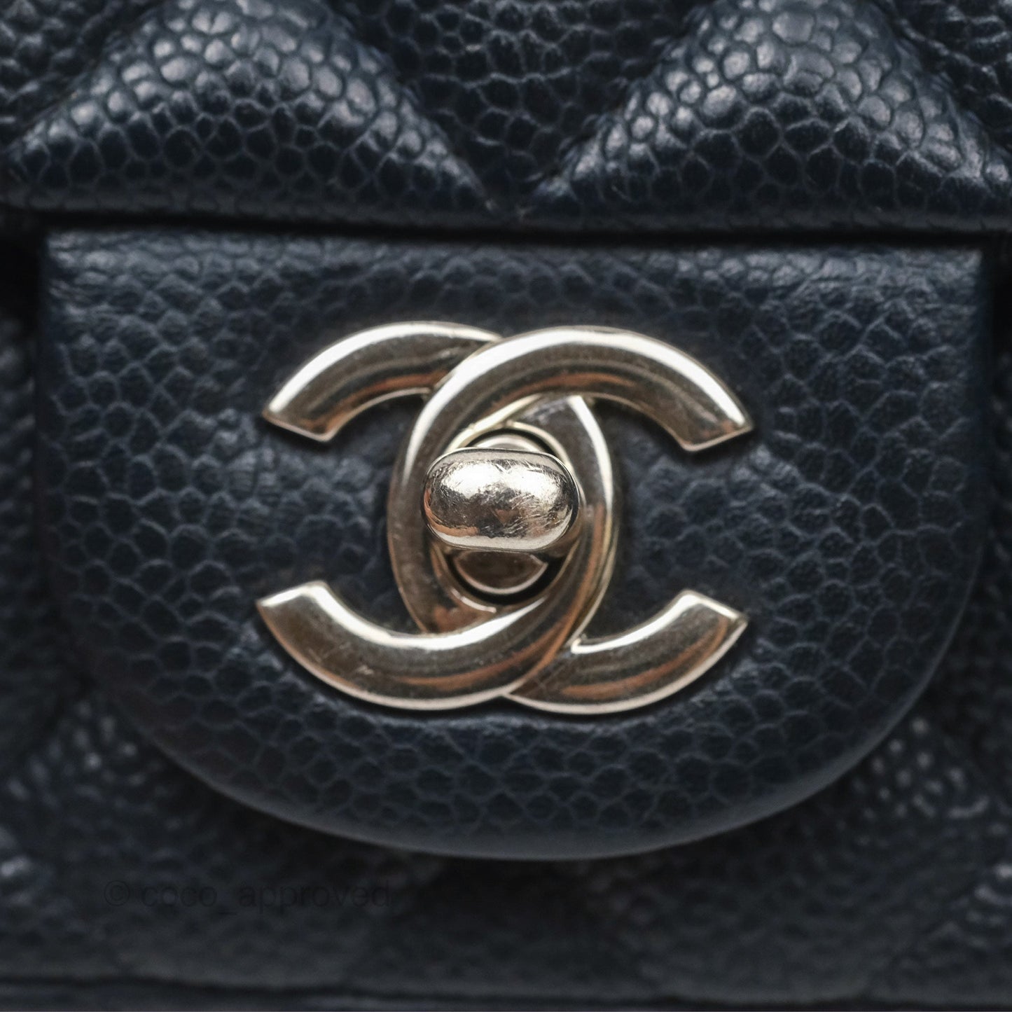 Chanel Quilted Extra Mini Rectangular Flap Dark Navy Caviar Silver Hardware