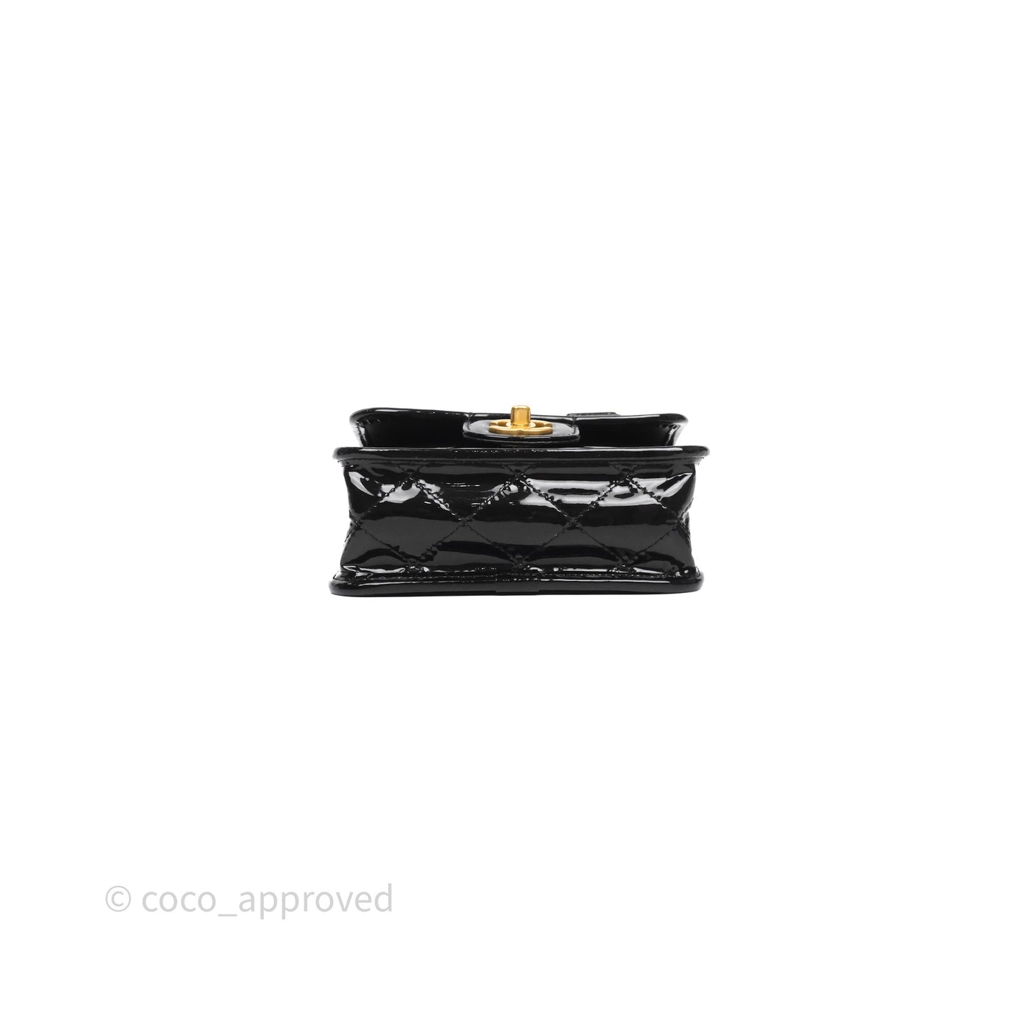 Chanel Mini School Memory Top Handle Flap Black Patent
