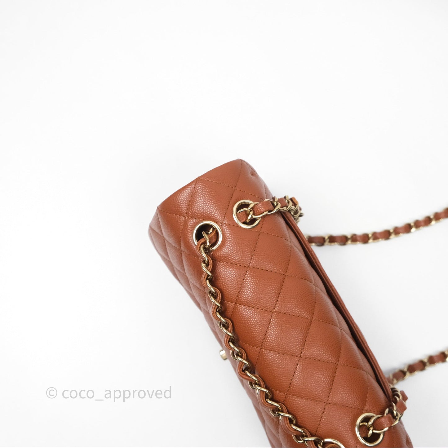 Chanel Small S/M Classic Flap Quilted Brown Caviar Gold Hardware