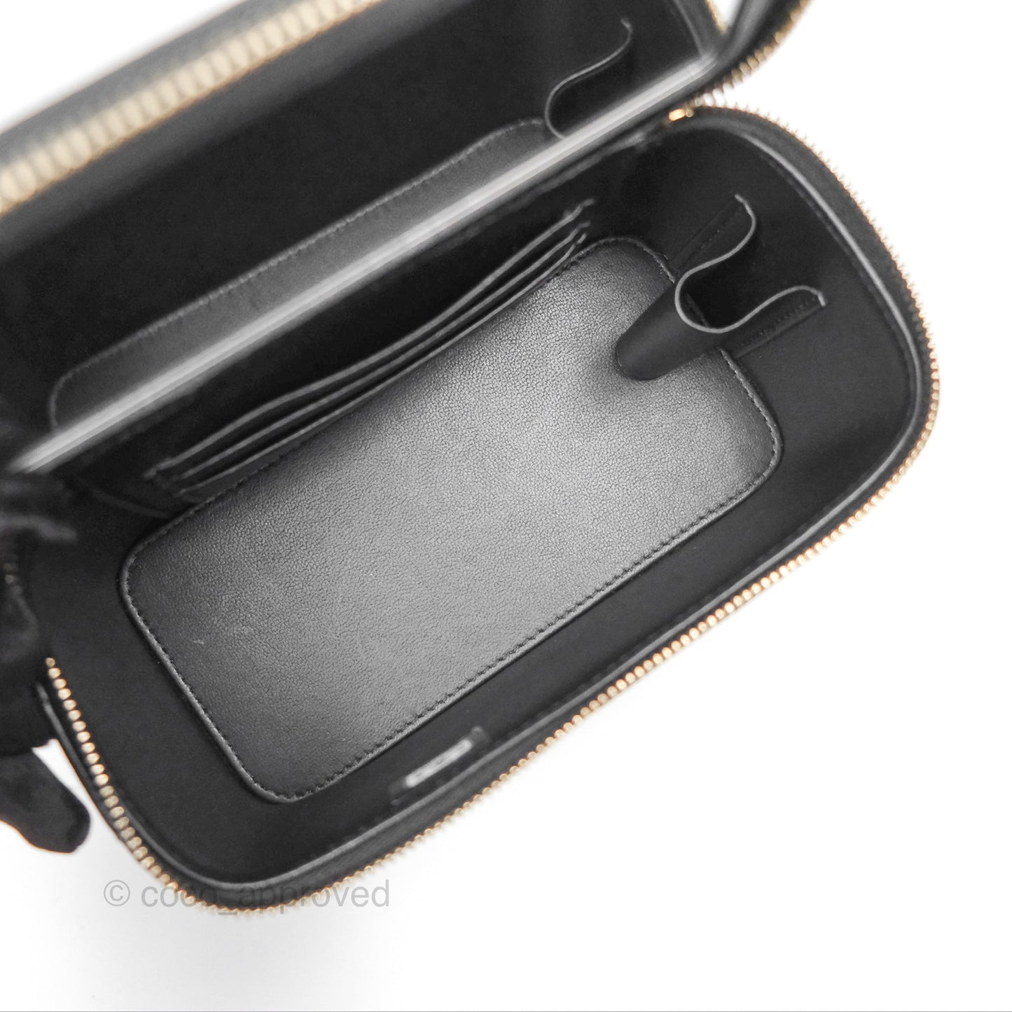 Chanel All Slide Vanity with Adjustable Chain Black Lambskin Aged Gold Hardware