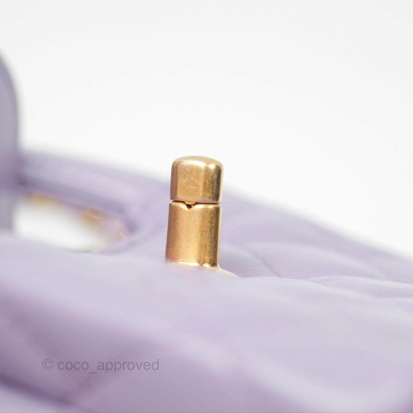 Chanel Mini Nano Kelly Bag Purple Shiny Calfskin Aged Gold Hardware