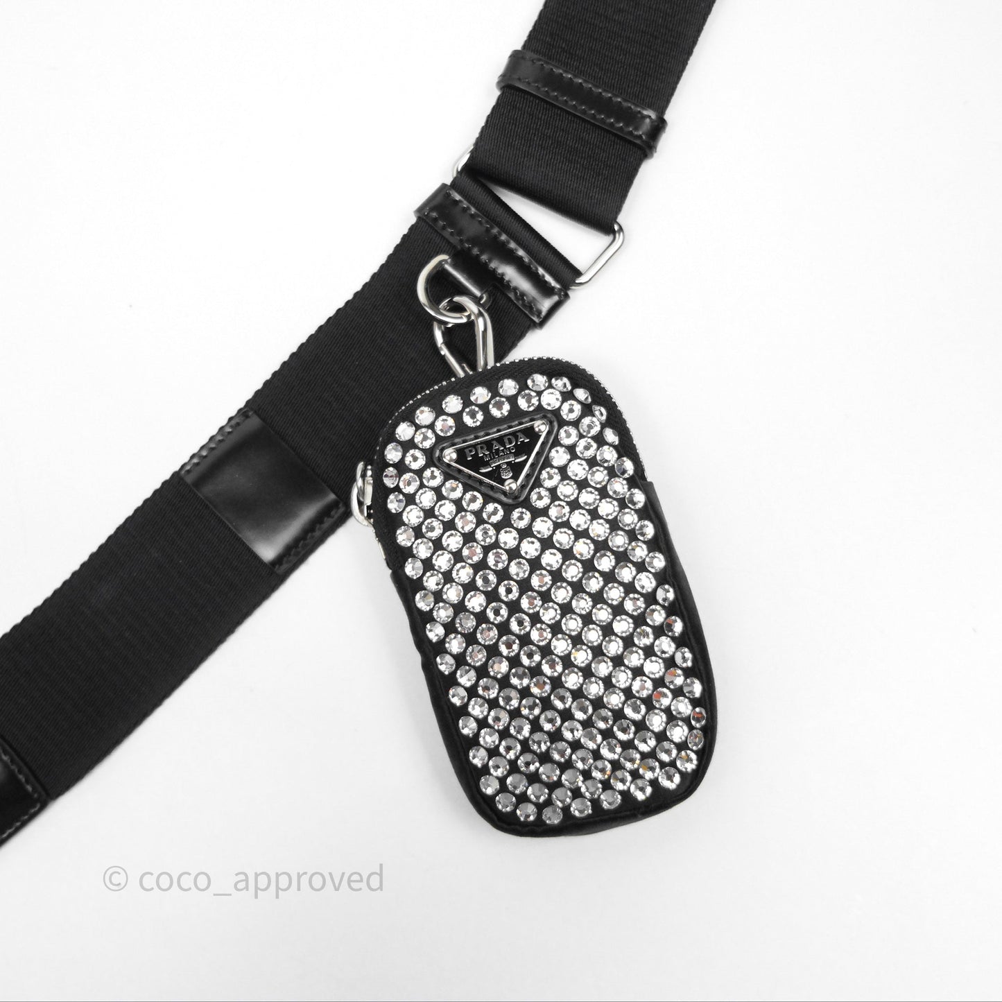 Prada Triangle Crystal Bag Black