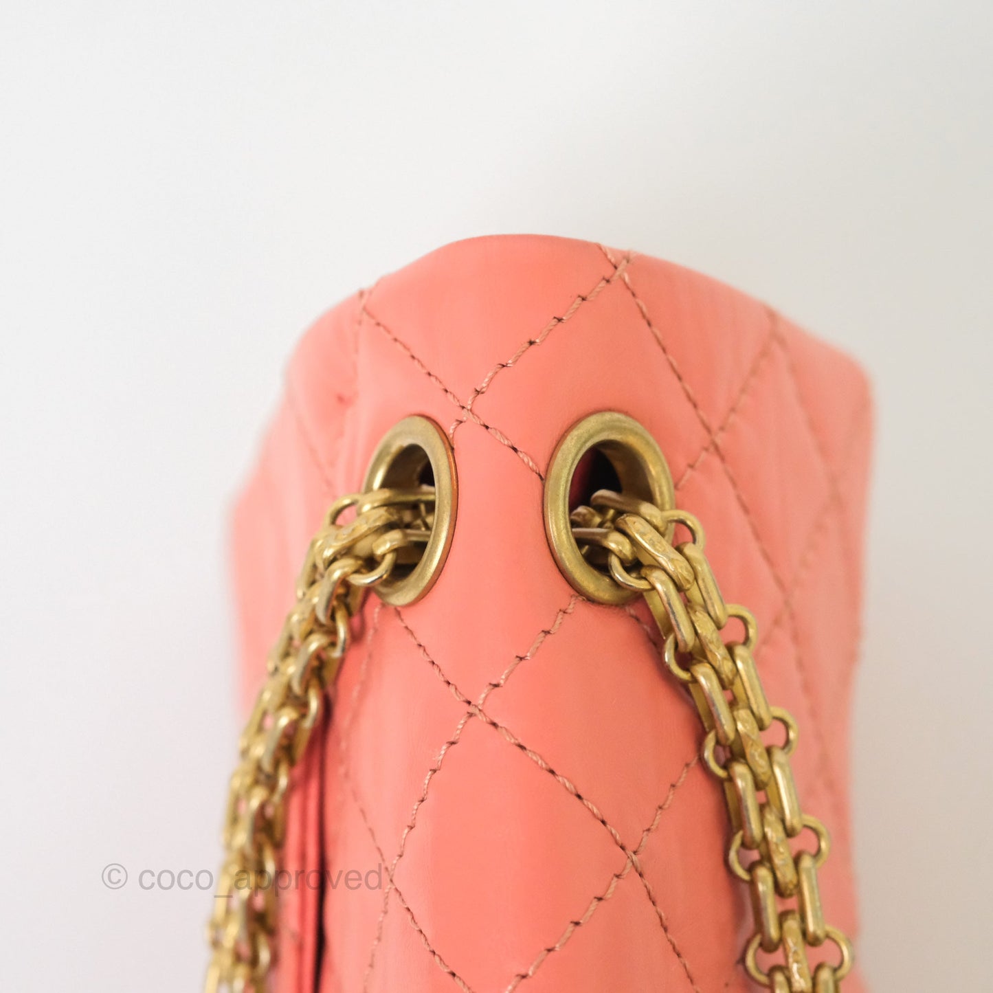 Chanel Mini Reissue 224 Pink Aged Calfskin Aged Gold Hardware