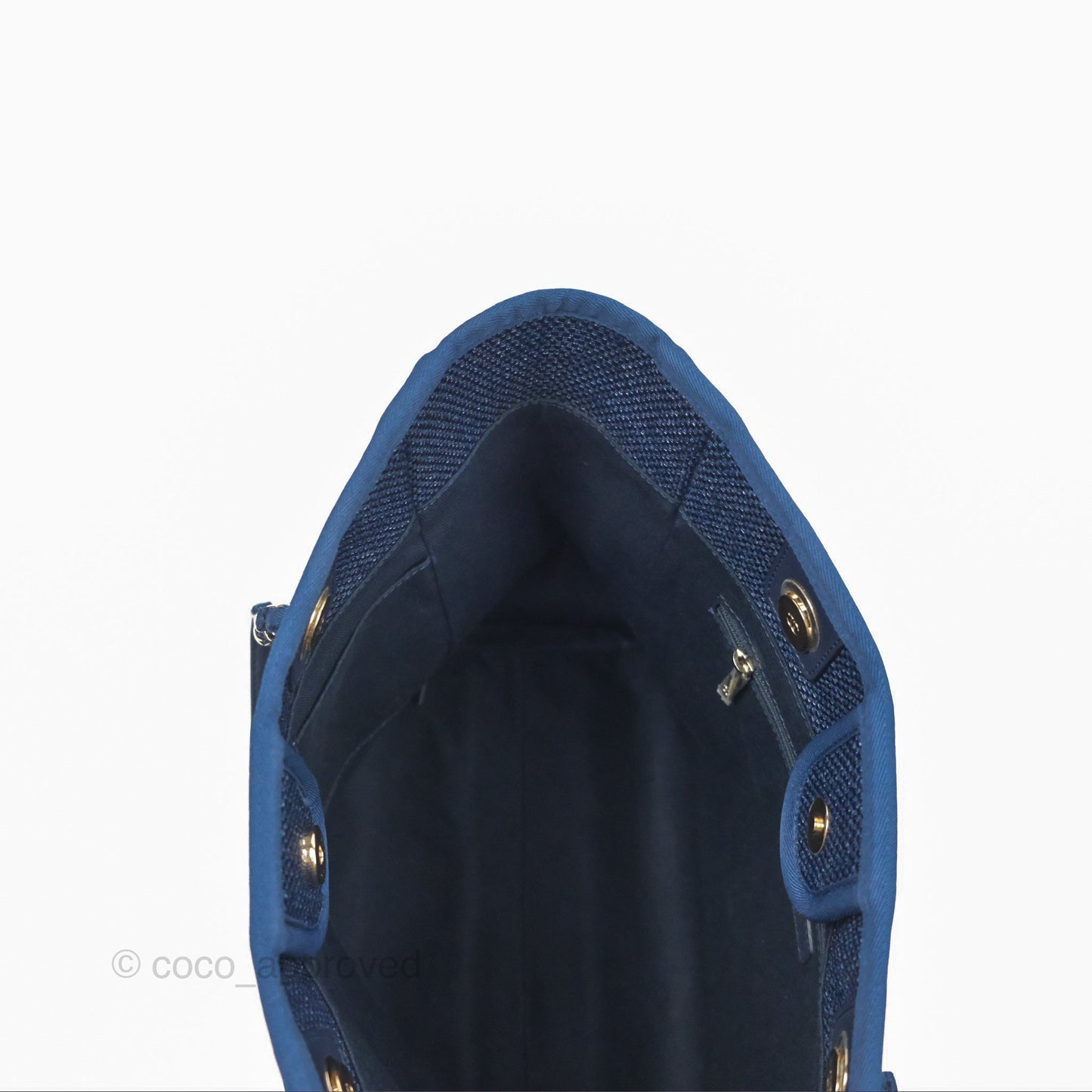 Chanel Medium Deauville Navy Canvas Gold Hardware