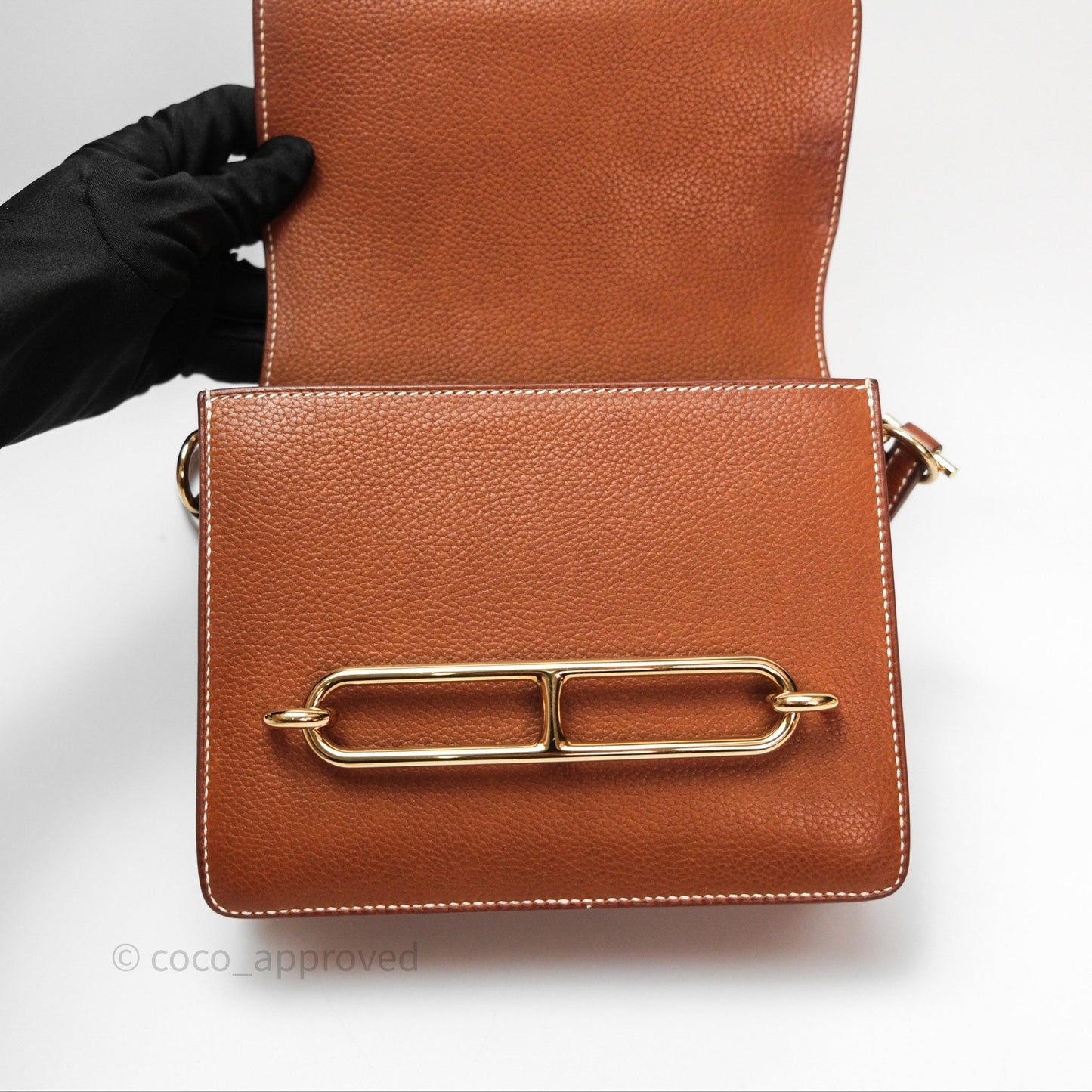 Hermès Roulis Mini Fauve 34 Barenia Gold Hardware