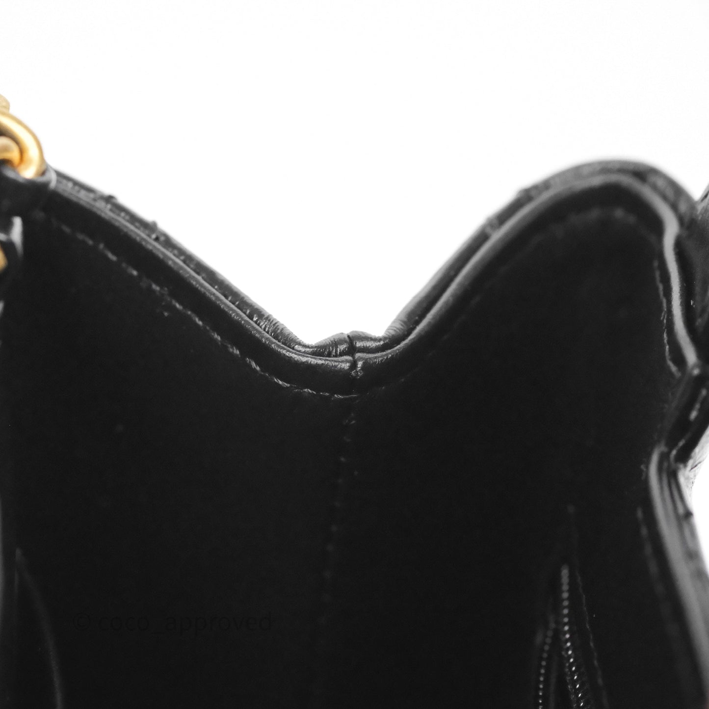 Chanel Kelly Bag Quilted Black Shiny Crumpled Calfskin Aged Gold Hardware