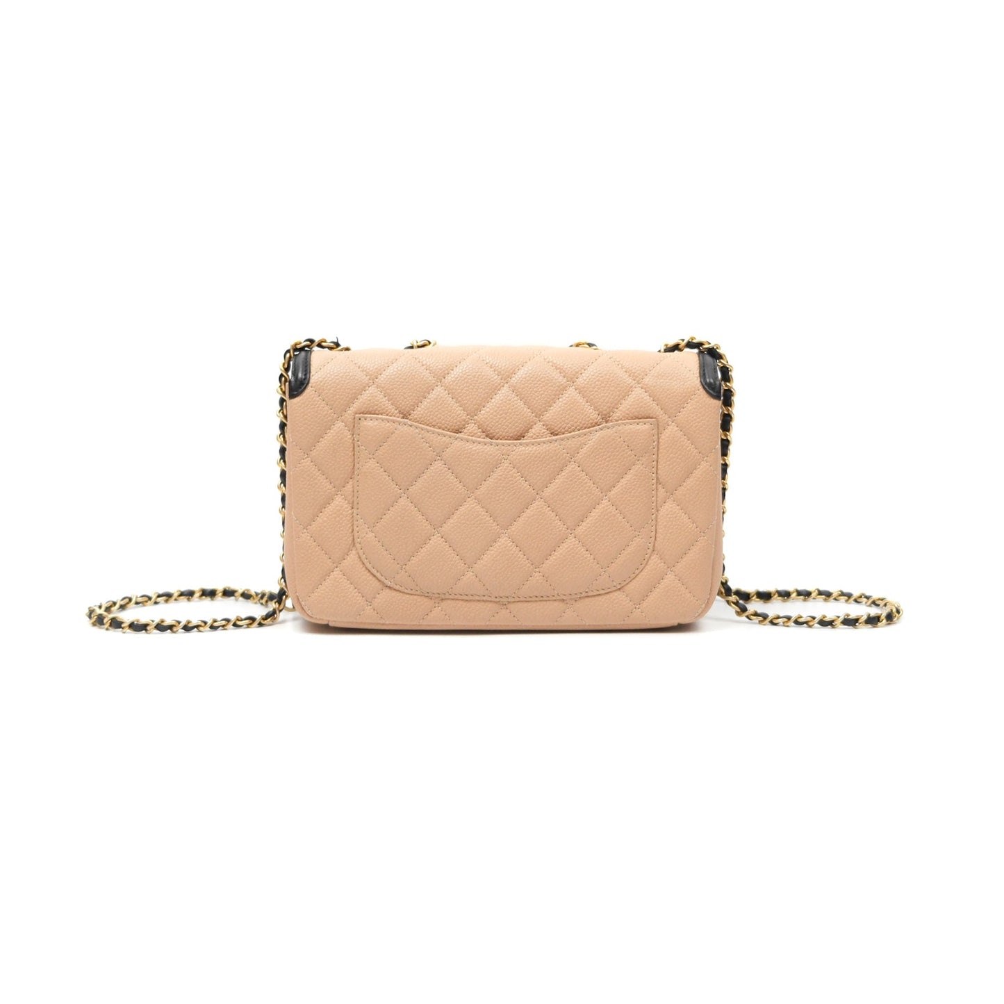 Chanel Quilted Small CC Filigree Flap Beige Black Caviar