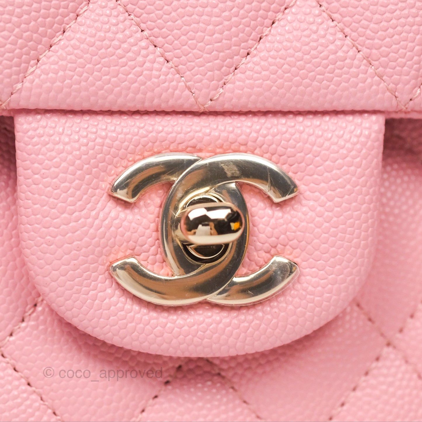 Chanel Small Classic Flap Quilted Sakura Pink Caviar Gold Hardware