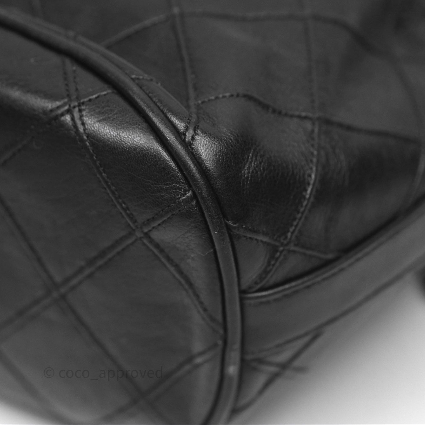 Chanel Vintage Mini CC Bucket Bag Black Lambskin Gold Hardware