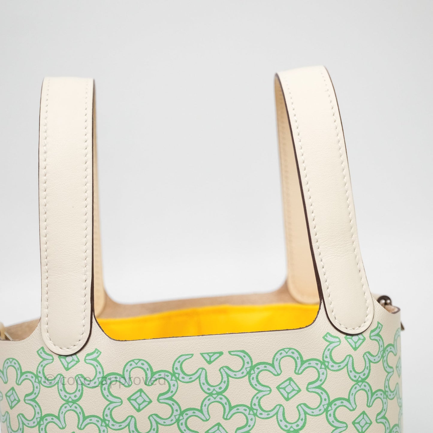 Hermès Micro Picotin 14 Lucky Daisy Nata I2 Vert Swift Palladium Hardware