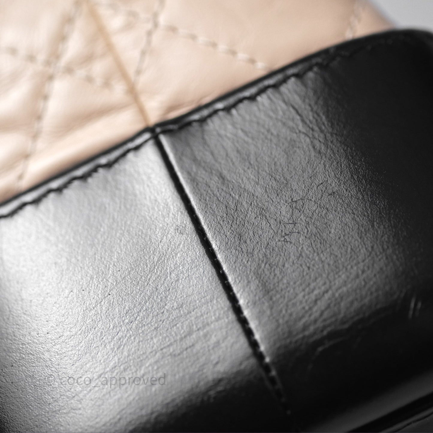 Chanel Small Gabrielle Backpack Beige Black Aged Calfskin