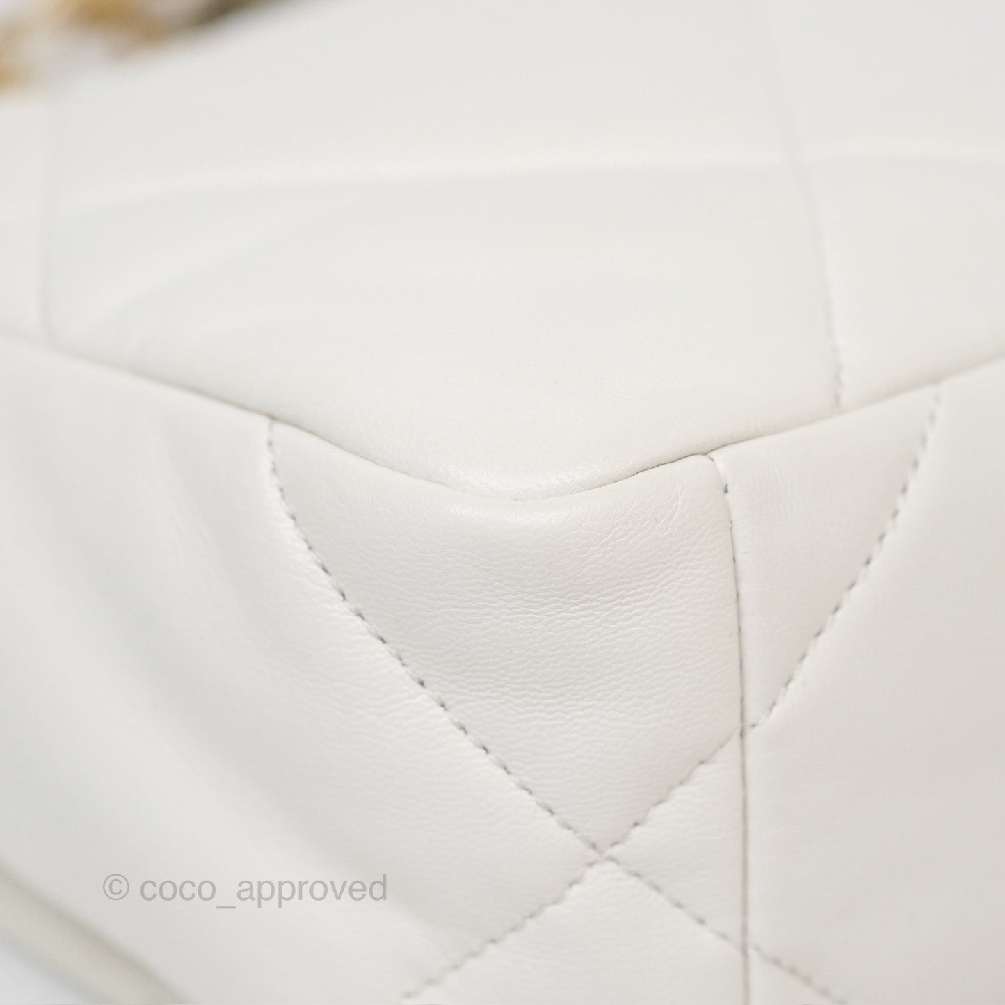 Chanel 19 Small Pearly White Mixed Hardware